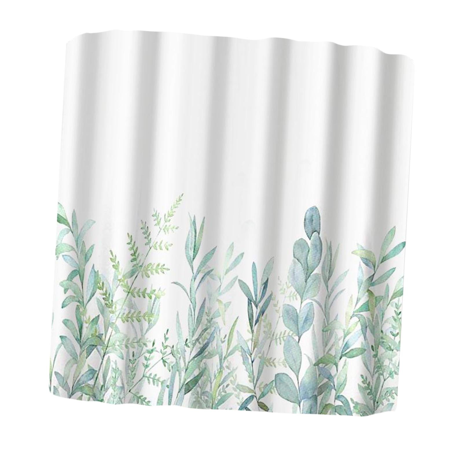 Waterproof Shower Curtain 12 Free Hooks Polyester Fabric Bathroom Curtain