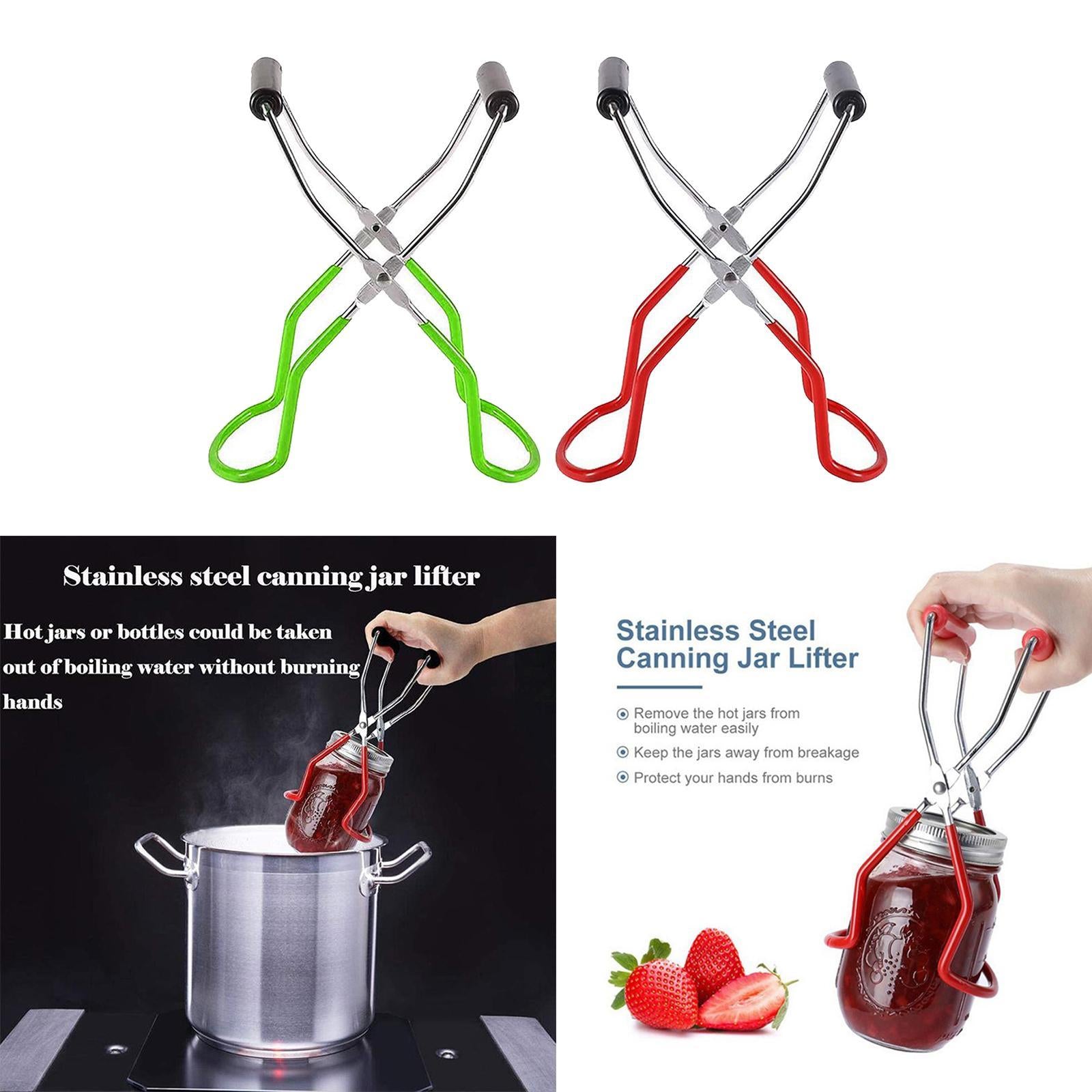JAR LIFTER COMFORT GRIP CANNING TOOL STAINLESS STEEL TONGS Red