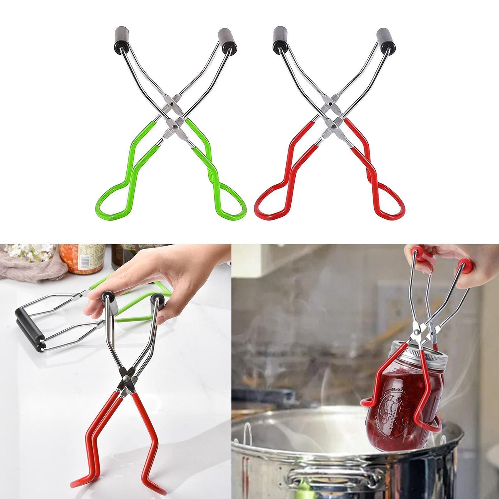 JAR LIFTER COMFORT GRIP CANNING TOOL STAINLESS STEEL TONGS Red