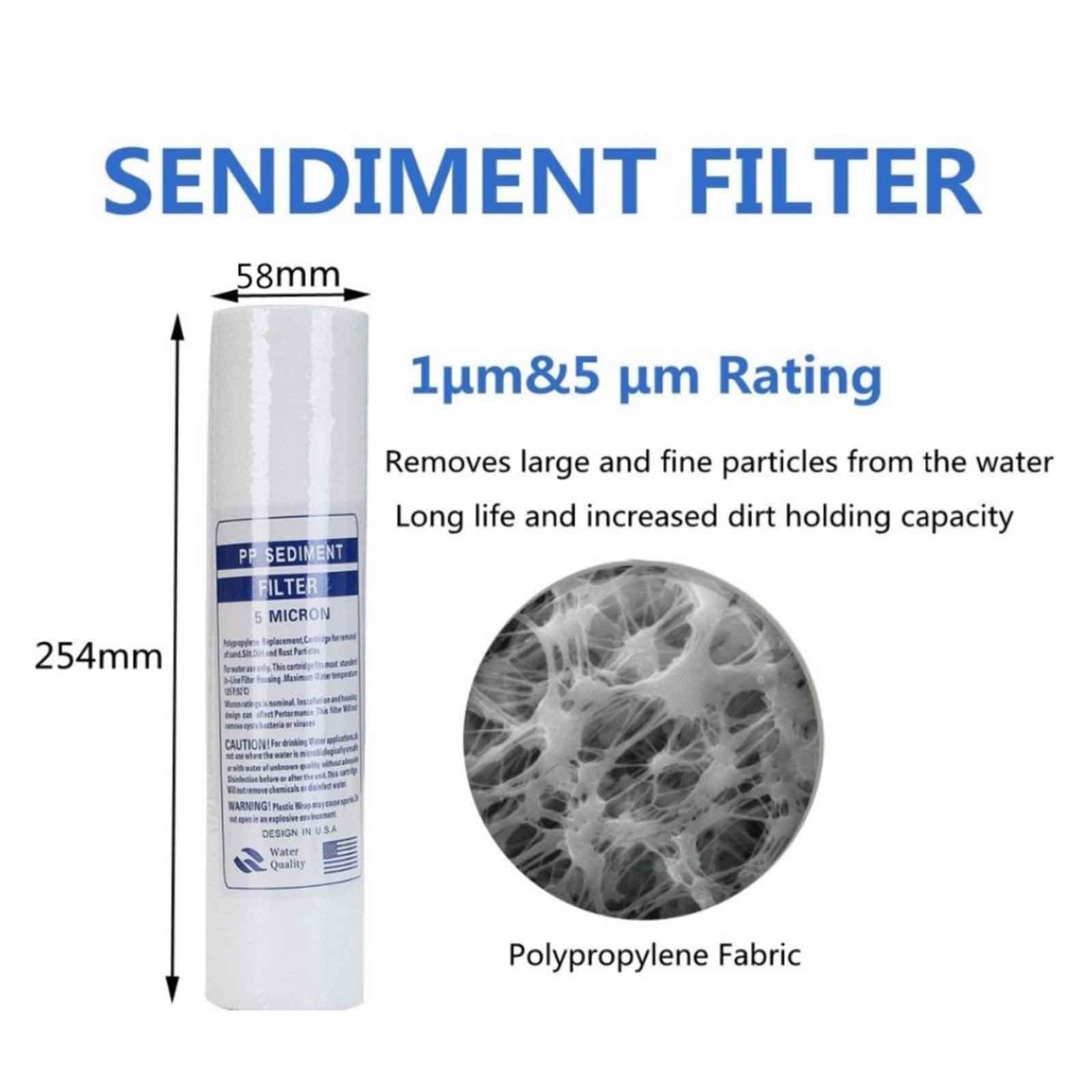 3 Pieces 10 inch Water Purifier Filter PP Cotton Sediment Filter Replacement 1 Micron