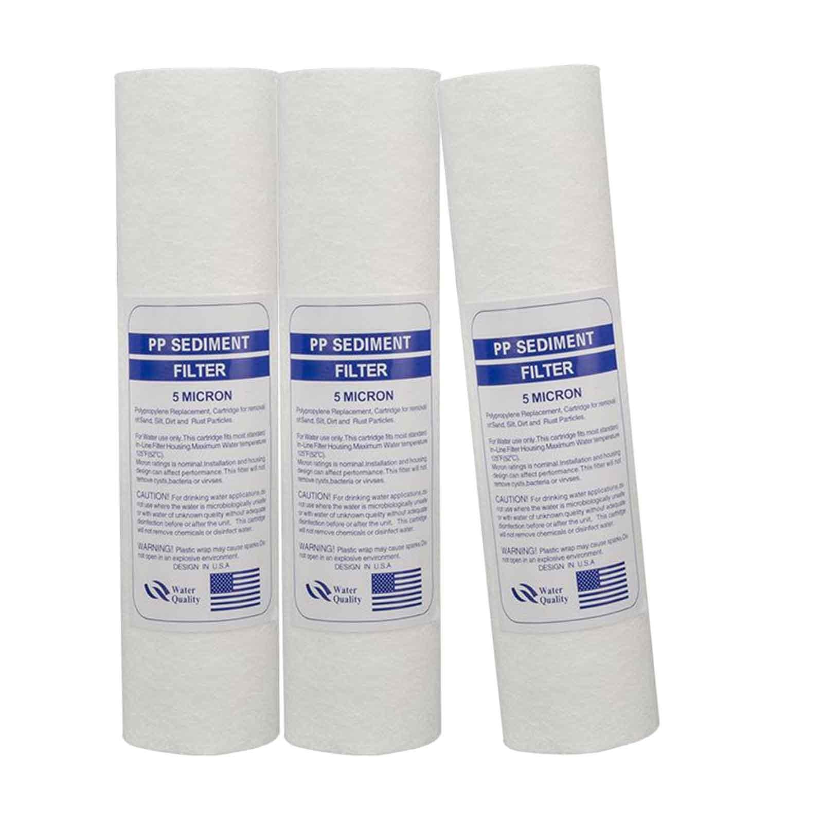 3 Pieces 10 inch Water Purifier Filter PP Cotton Sediment Filter Replacement 5 Micron
