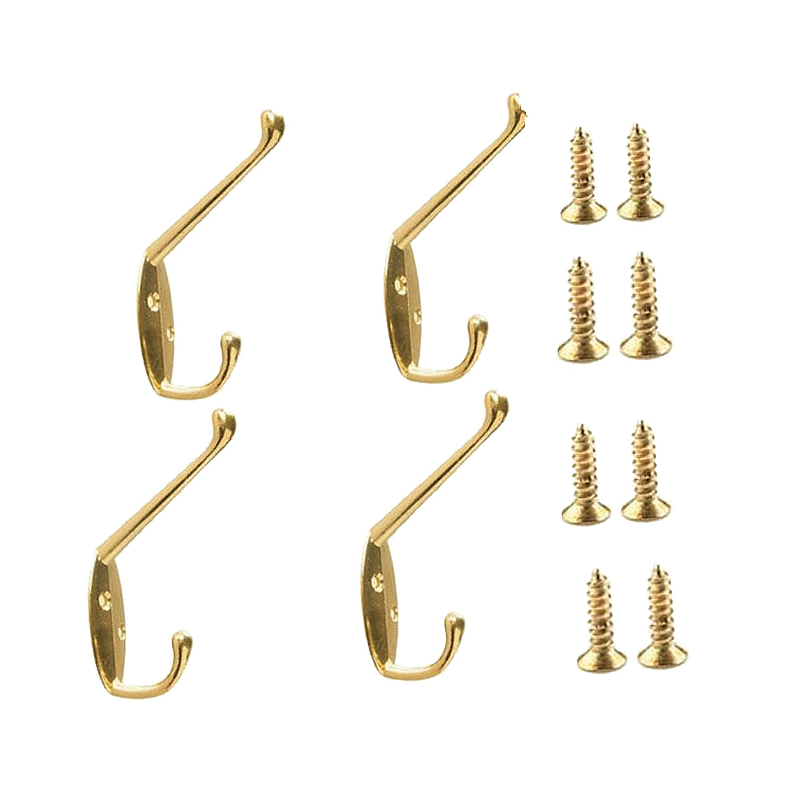 4x Wall-mounted Clothes Coat Hooks Key Towel Hanger Bathroom Bedroom Golden