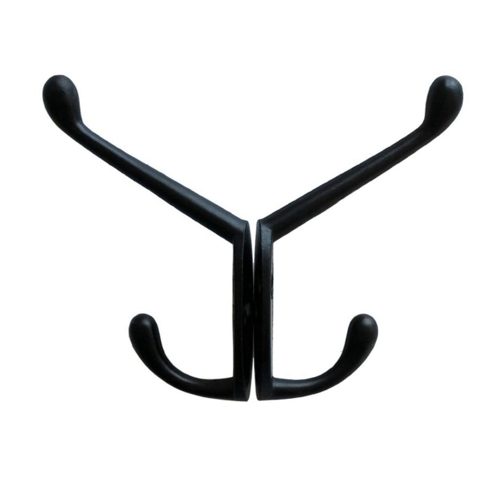 4x Wall-mounted Clothes Coat Hooks Key Towel Hanger Bathroom Bedroom Black