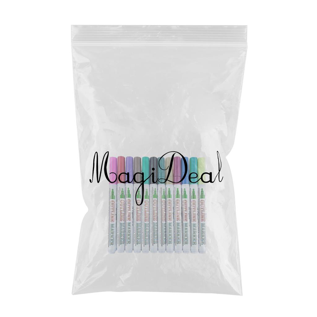 Paint Pens Sets Fine Art Marker Metal Glass Rock Waterproof 12 Colors