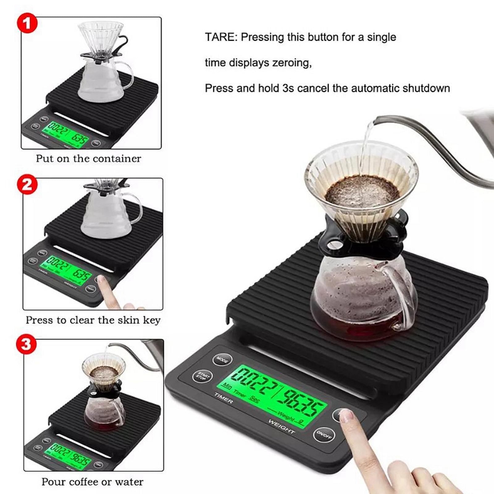 Coffee Scale with Timer Pour Over Coffee Espresso Scale 5kg without Battery