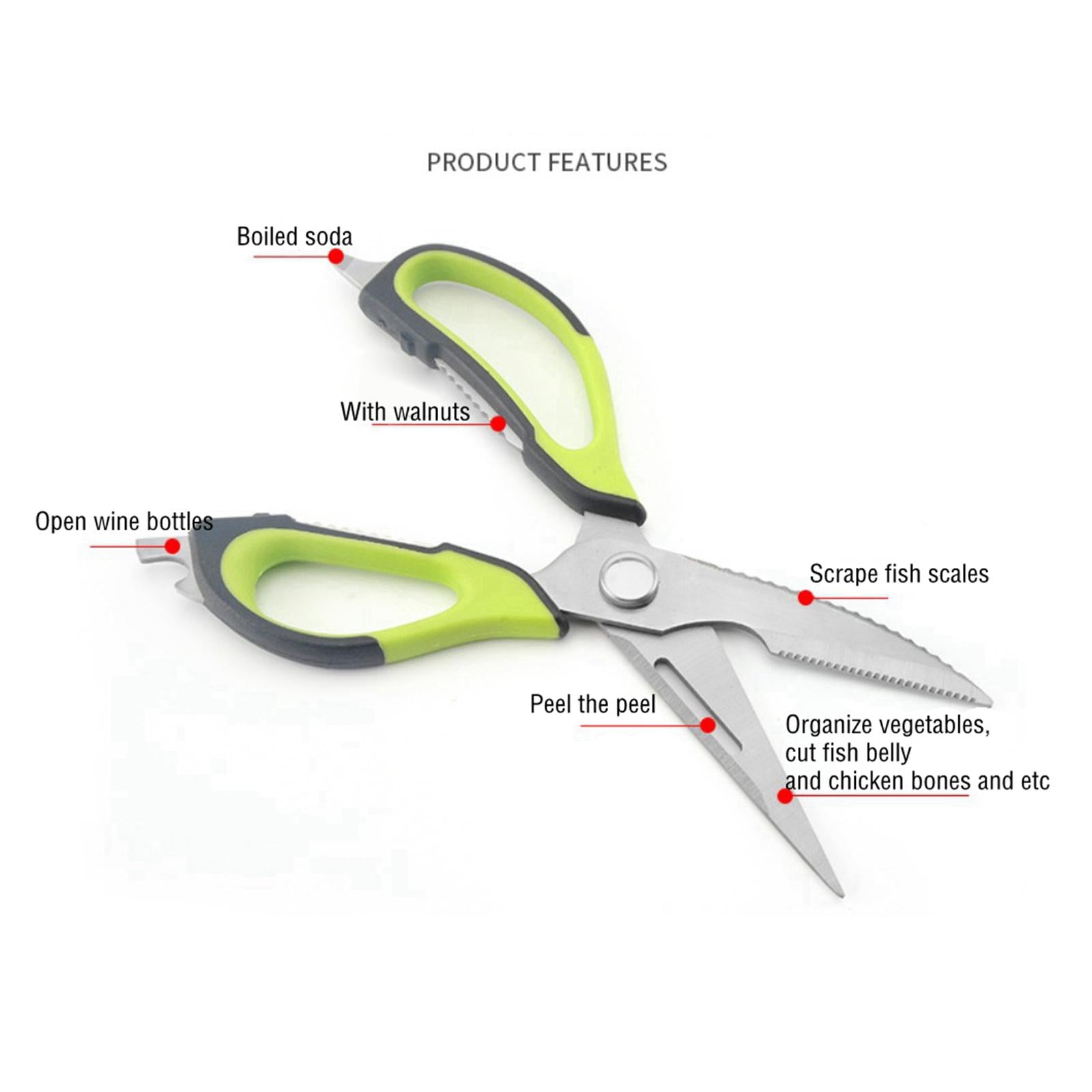 Kitchen Scissors Knife For Fish Chicken Bone Vegetables Cutter Shears Green