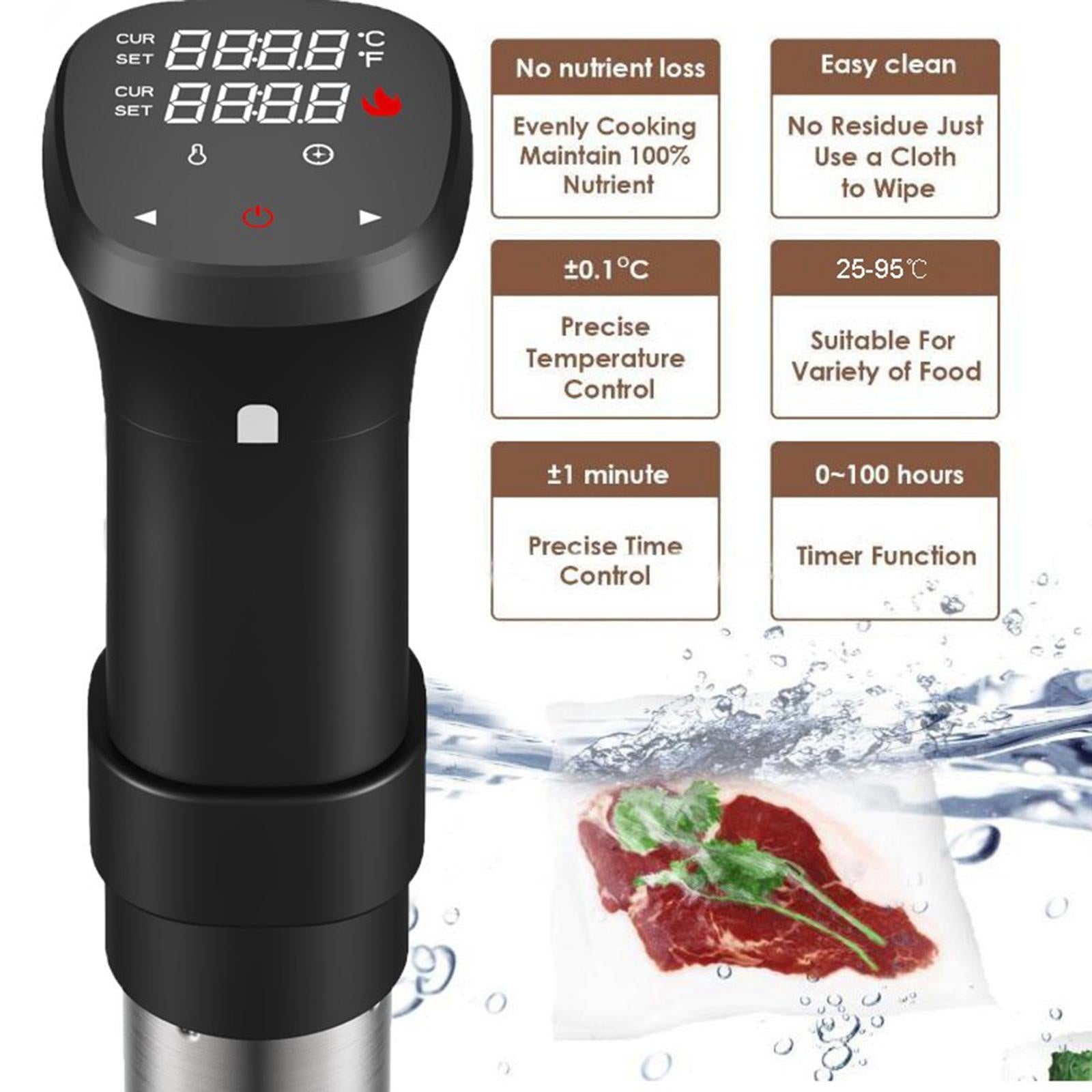 Sous Vide Precision Cooker Machine 1800W for Kitchen LCD Display