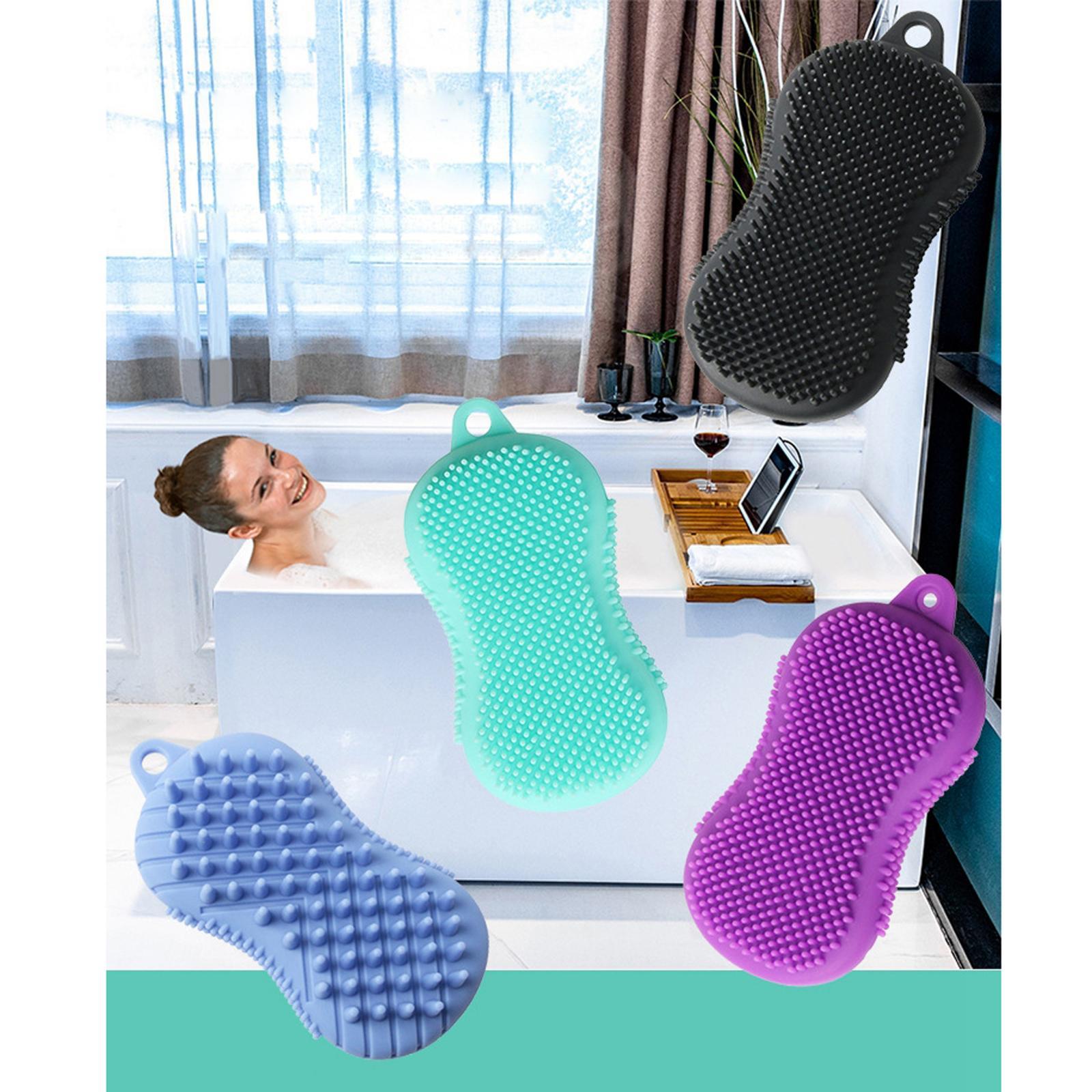 Silicone Bath Body Brush Exfoliating Scrub Brush Ultra Soft Texture Green