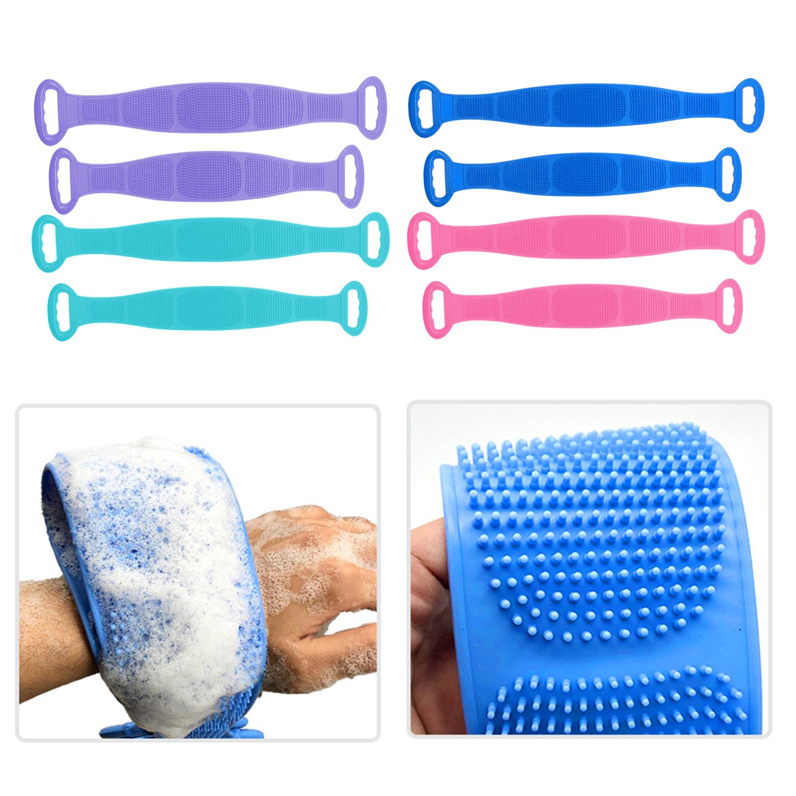 Body Scrubber Bath Shower Anti Mold Non Toxic Exfoliating Back Brush Cleaner Purple 680x110cm
