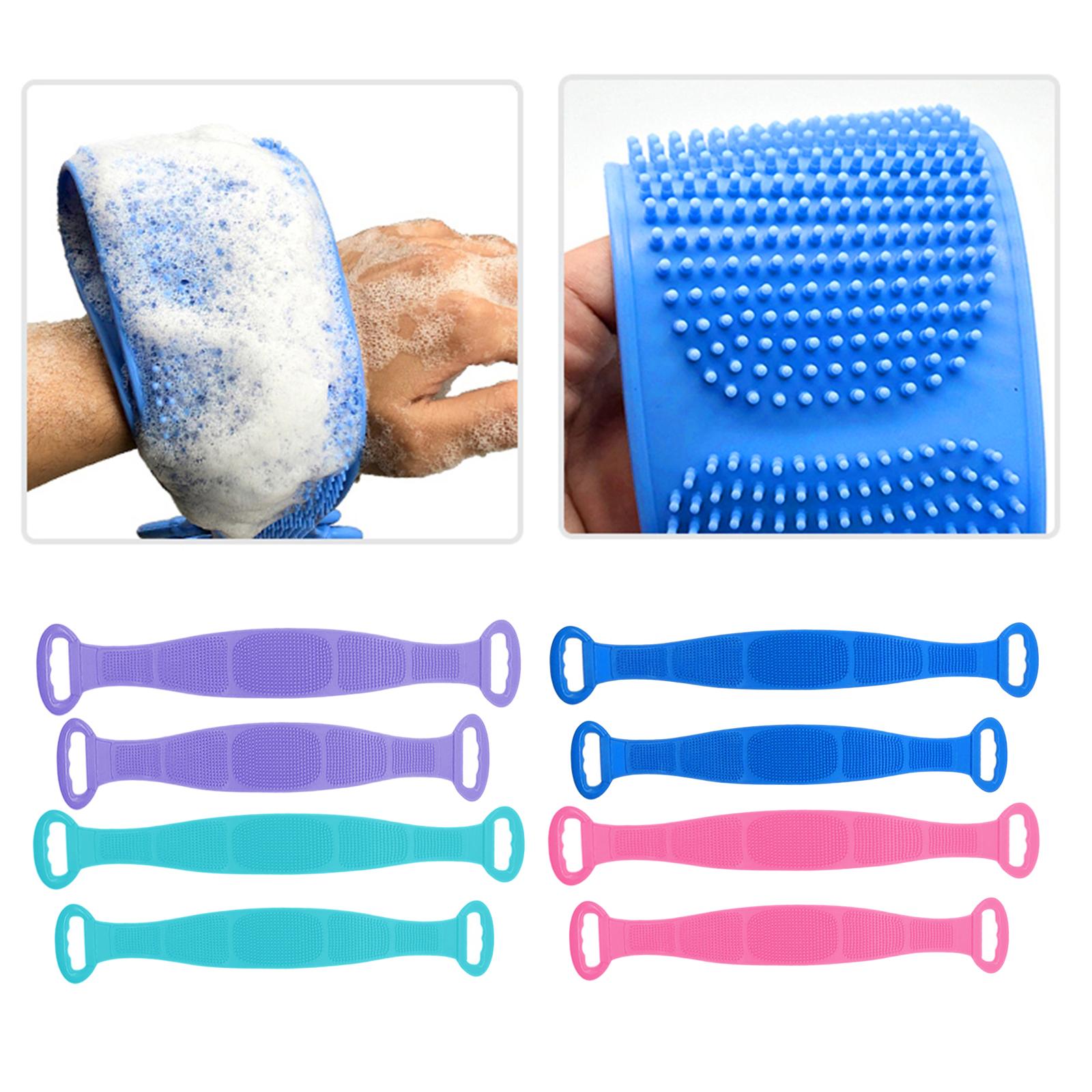 Body Scrubber Bath Shower Anti Mold Non Toxic Exfoliating Back Brush Cleaner Purple 680x110cm