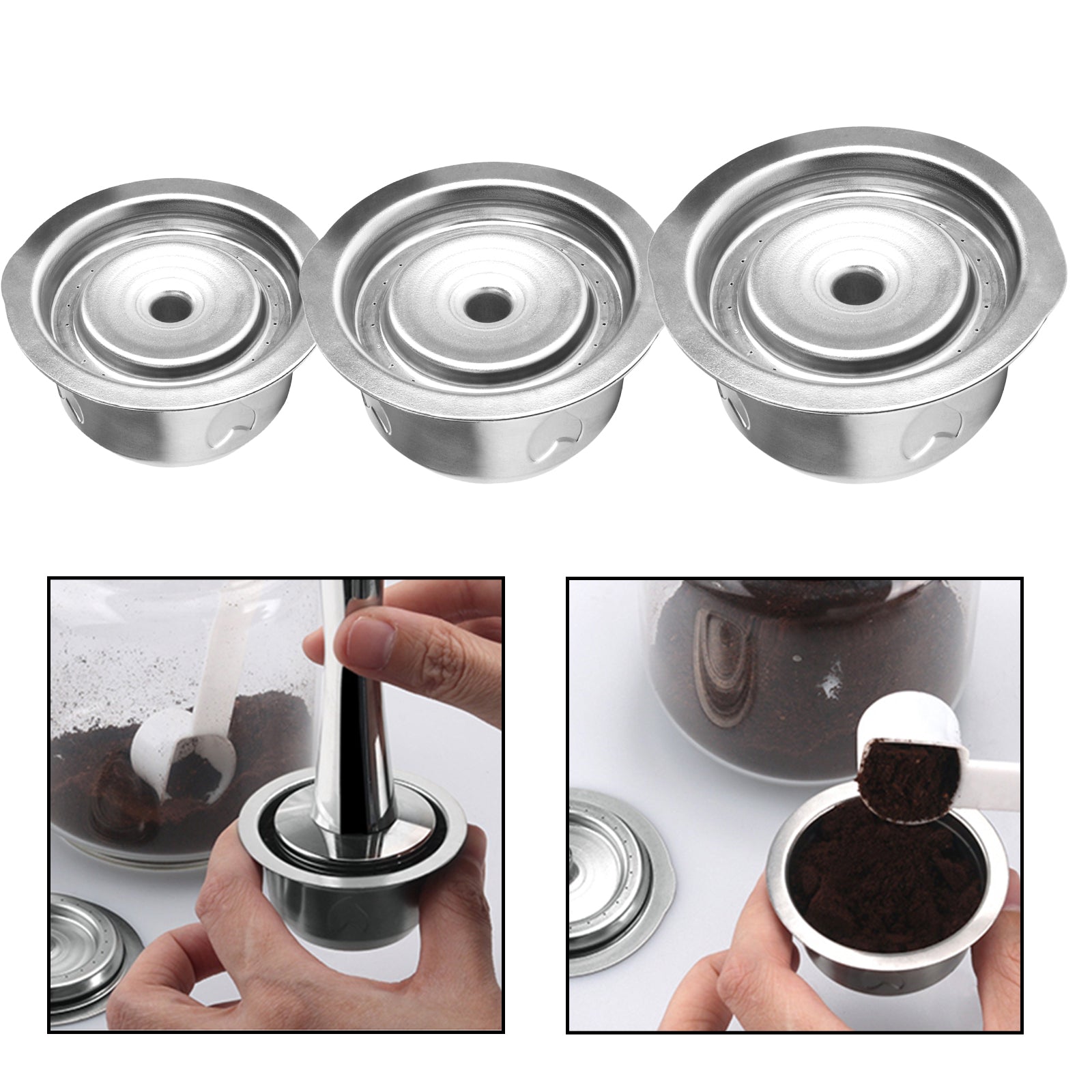 Reusable Fillable Coffee Capsules Stainless Steel Cup Accerssories 230ml