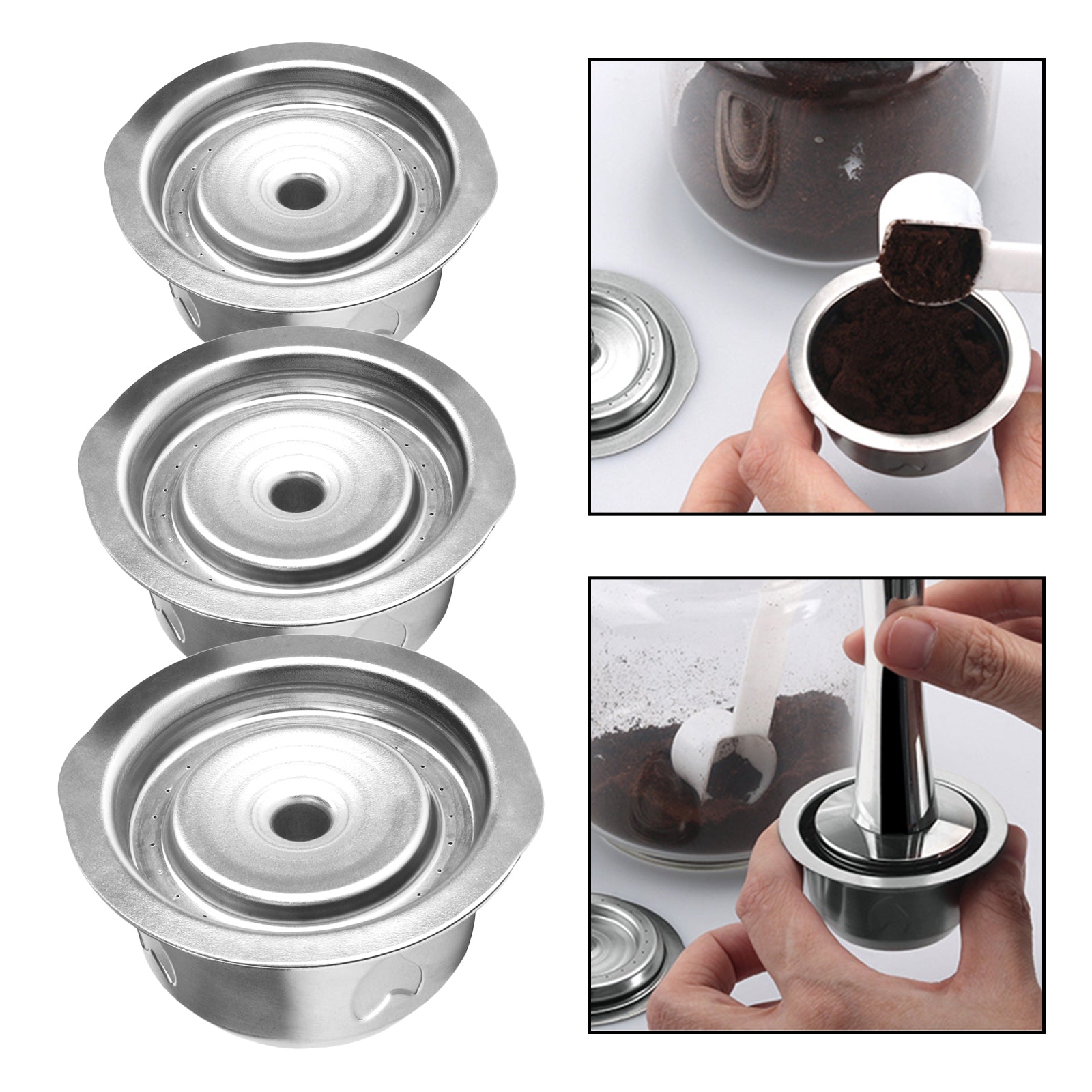Reusable Fillable Coffee Capsules Stainless Steel Cup Accerssories 230ml