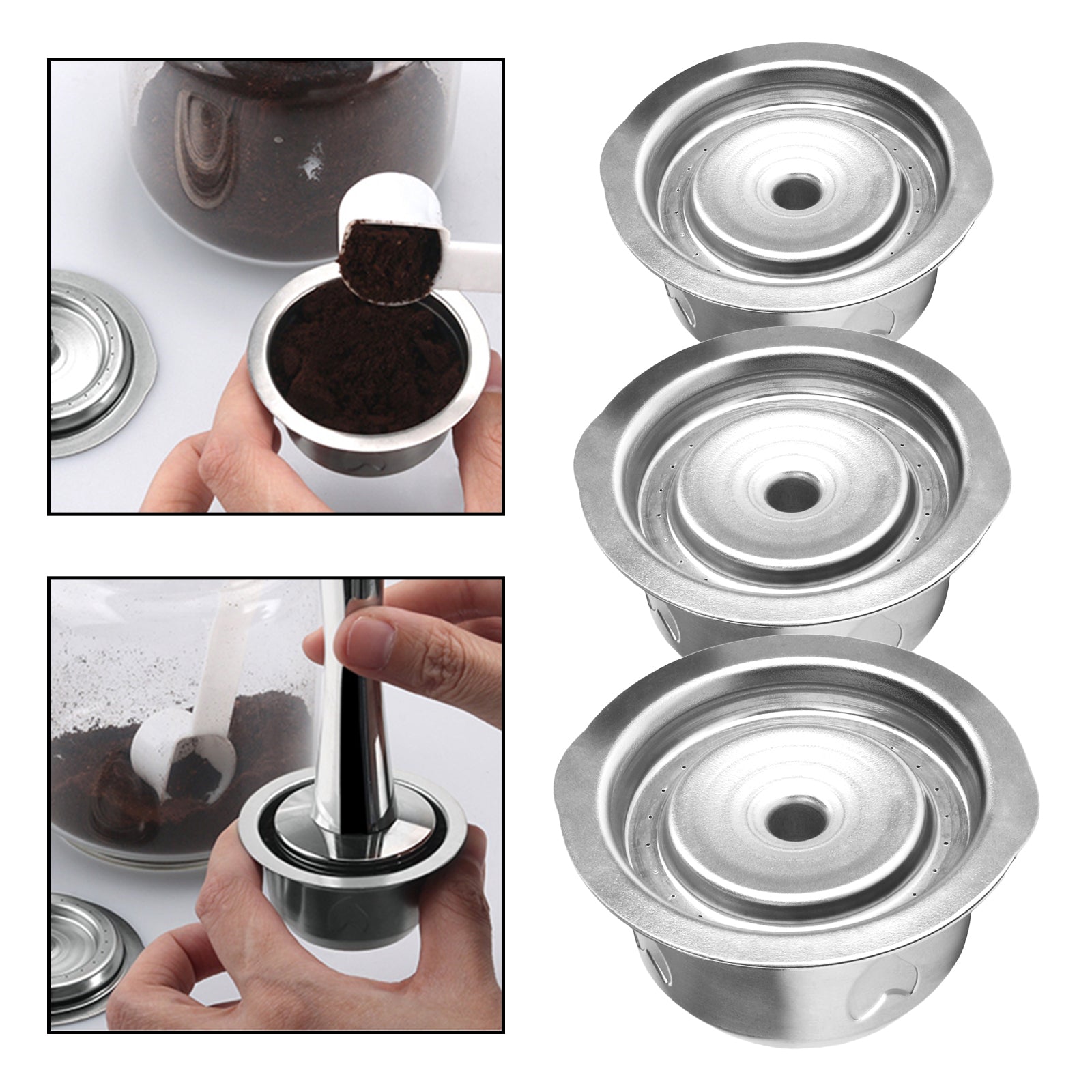 Reusable Fillable Coffee Capsules Stainless Steel Cup Accerssories 230ml
