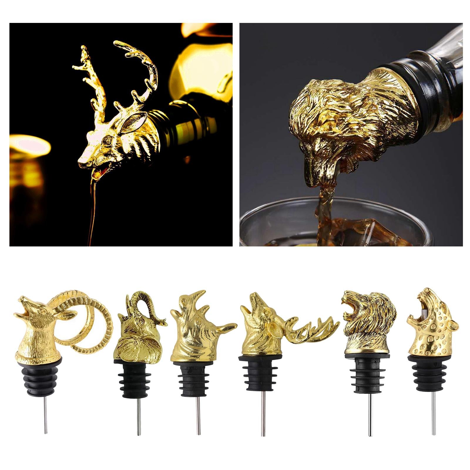 Zinc Alloy Wine Aerators Pourer Wine Stopper Bottle Pourer Home Kitchen Accs deer