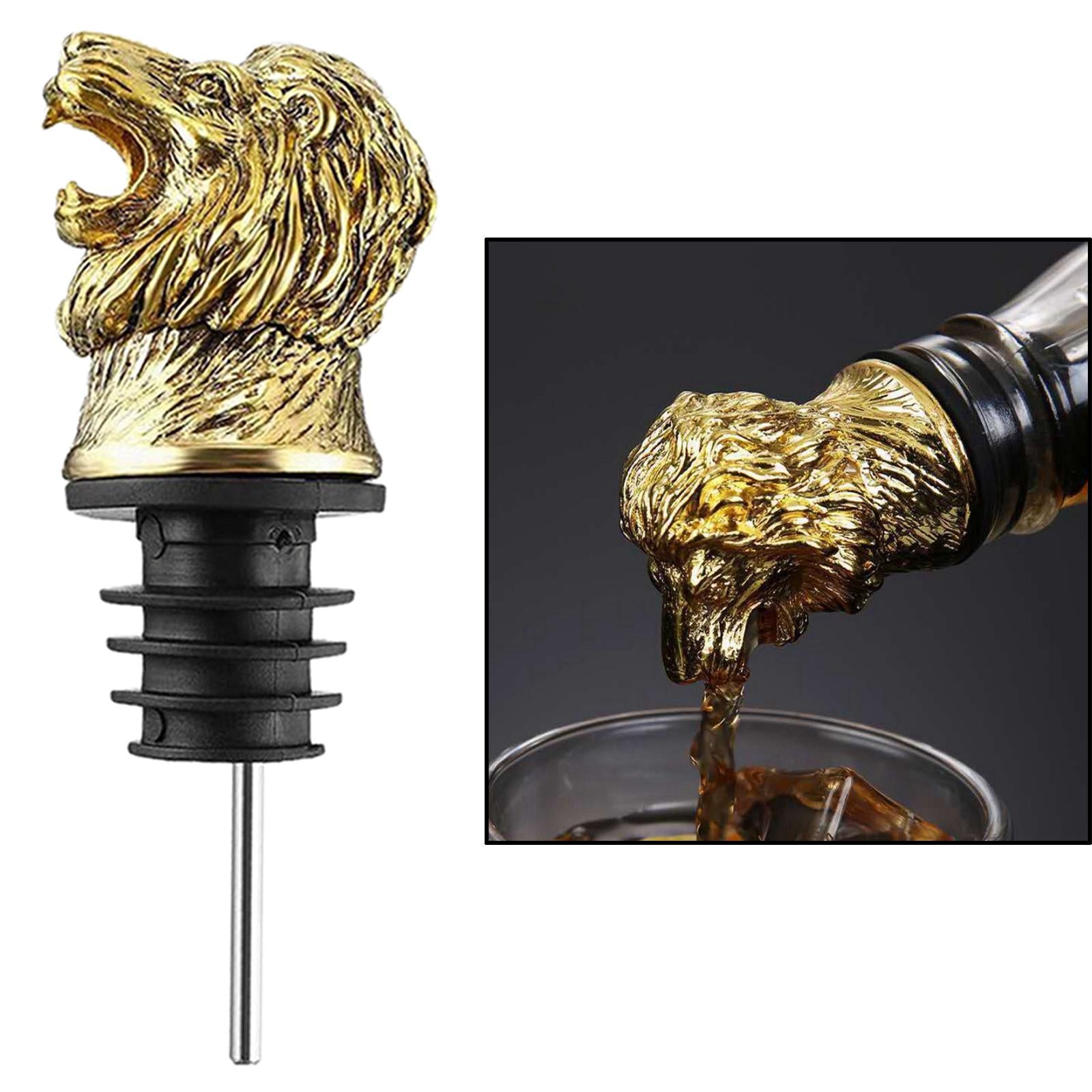 Zinc Alloy Wine Aerators Pourer Wine Stopper Bottle Pourer Home Kitchen Accs lion