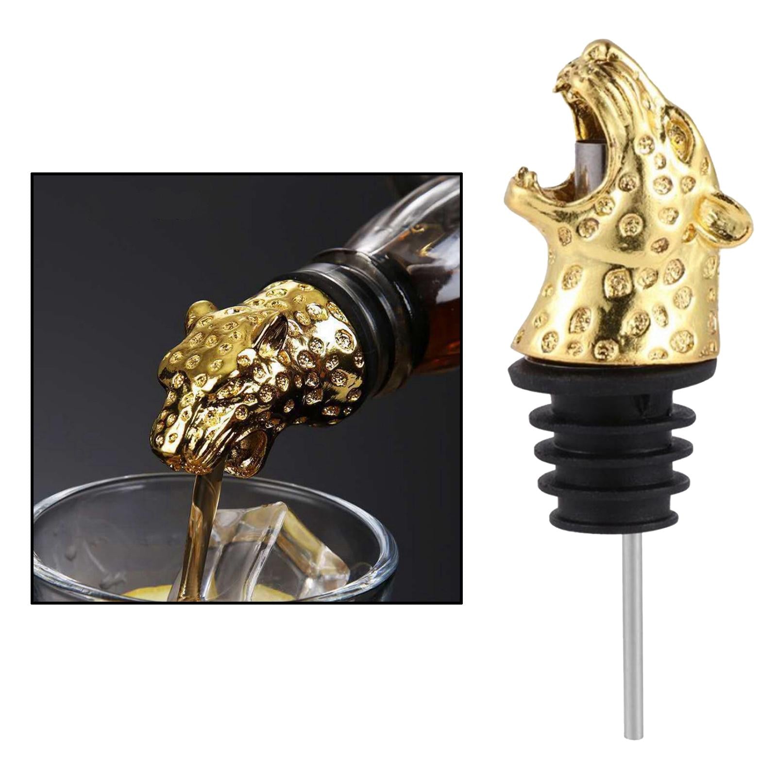 Zinc Alloy Wine Aerators Pourer Wine Stopper Bottle Pourer Home Kitchen Accs leopard