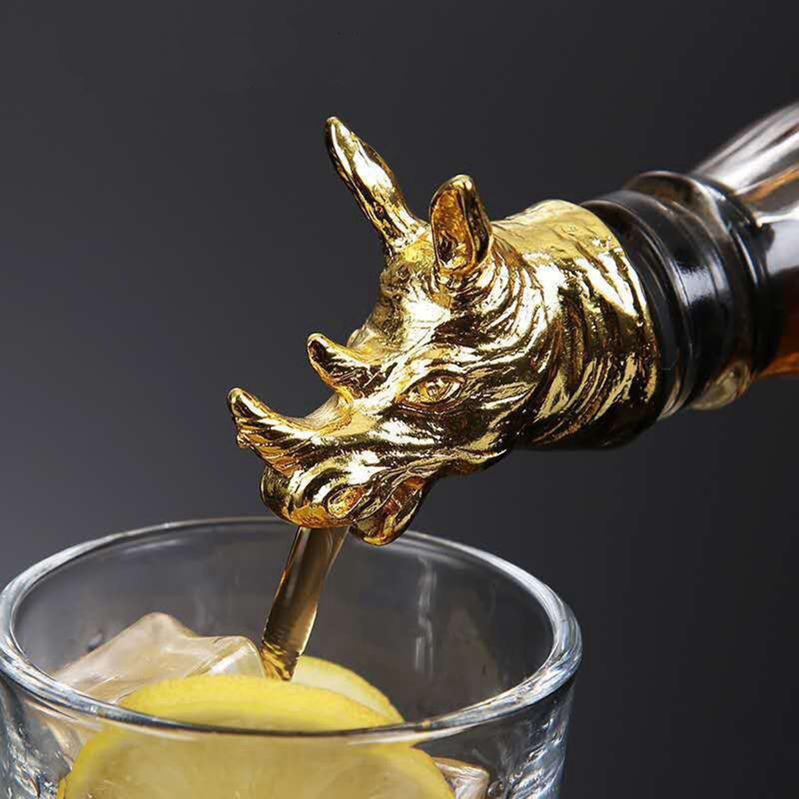 Zinc Alloy Wine Aerators Pourer Wine Stopper Bottle Pourer Home Kitchen Accs rhinoceros