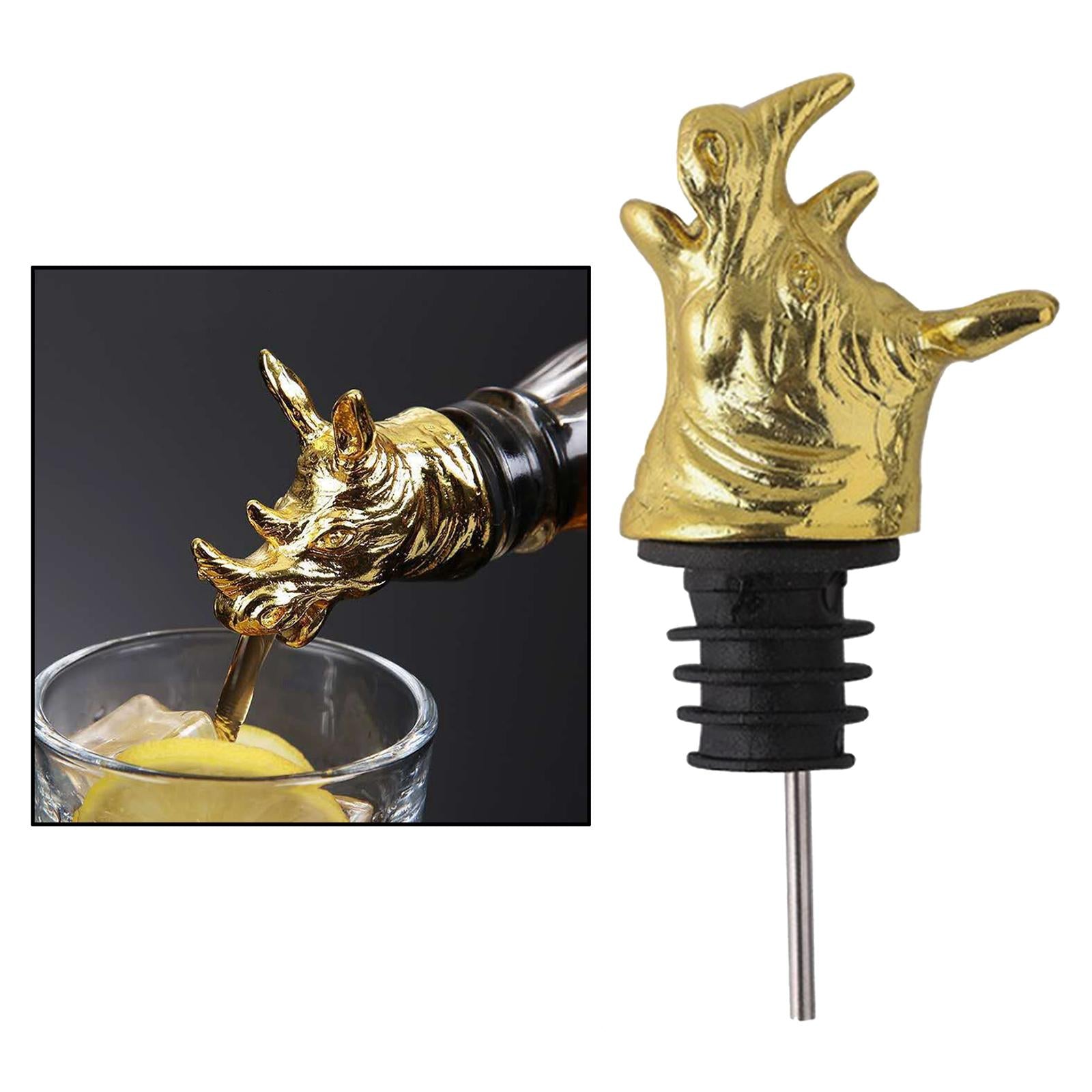 Zinc Alloy Wine Aerators Pourer Wine Stopper Bottle Pourer Home Kitchen Accs rhinoceros