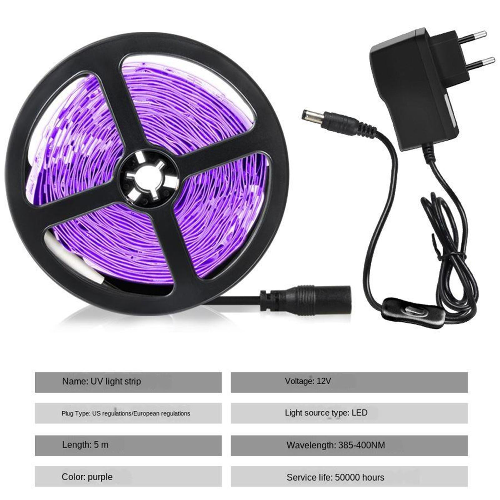 EU Plug Disinfect Sterilizer Light Tape 60 Lamp Beads for Bathroom Mite Kill
