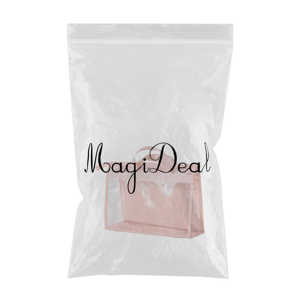 Handbag Organizer for Wardrobe Closet Transparent Storage Container Pink M