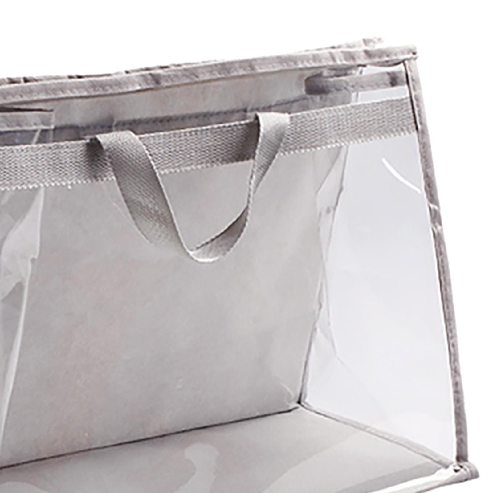 Handbag Organizer for Wardrobe Closet Transparent Storage Container Grey S