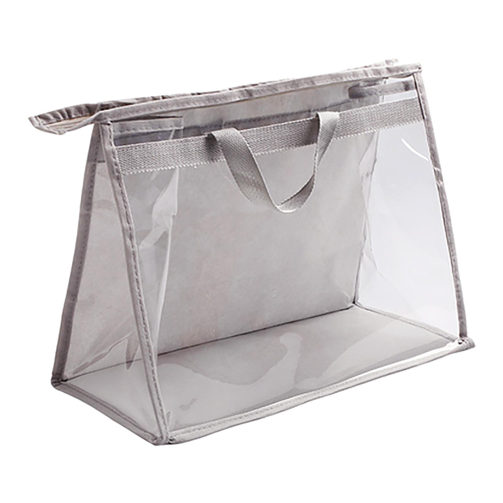 Handbag Organizer for Wardrobe Closet Transparent Storage Container Grey S