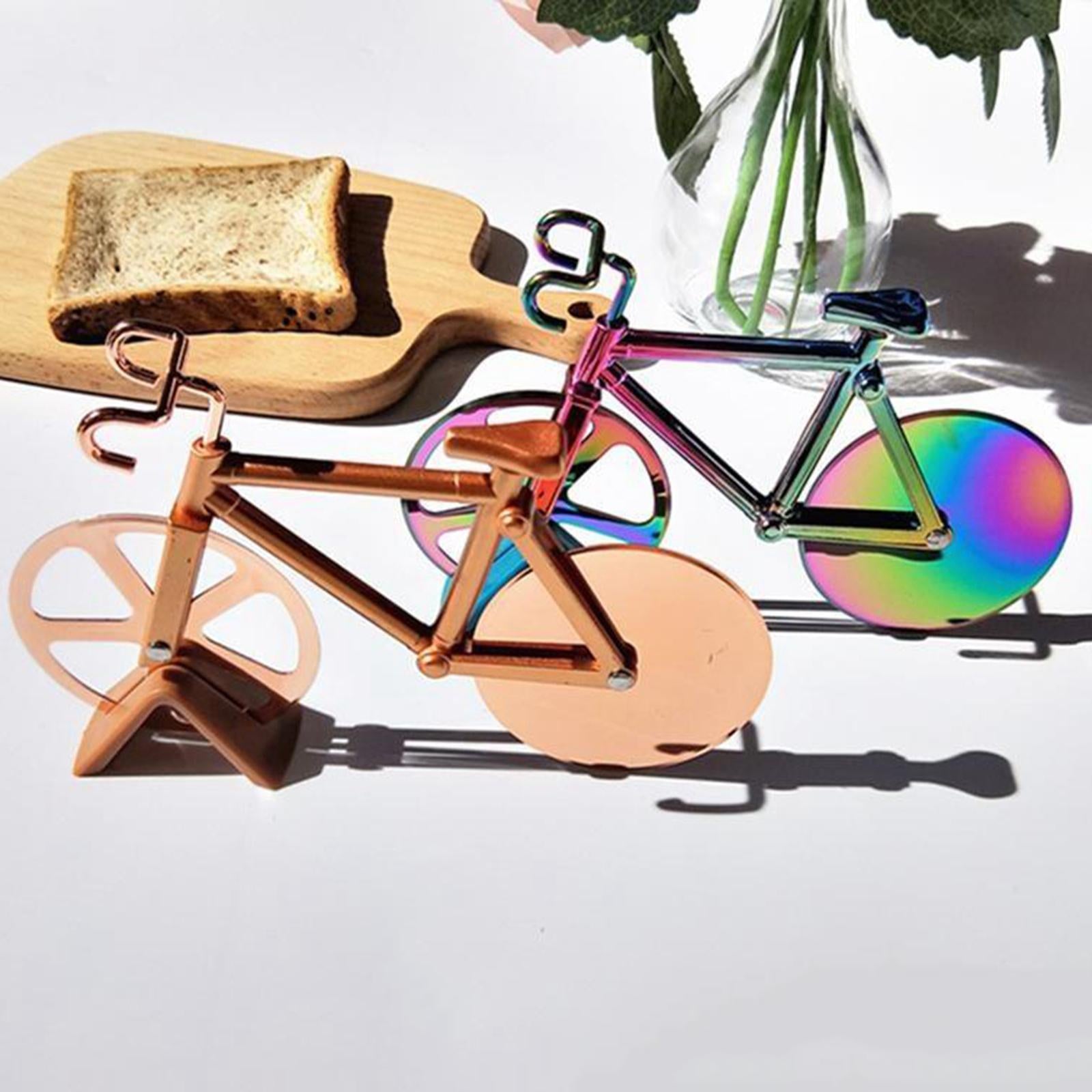 Bicycle Pizza Cutter Bike Roller Pizza Slicer Kitchen Pizza Cutter Colorful