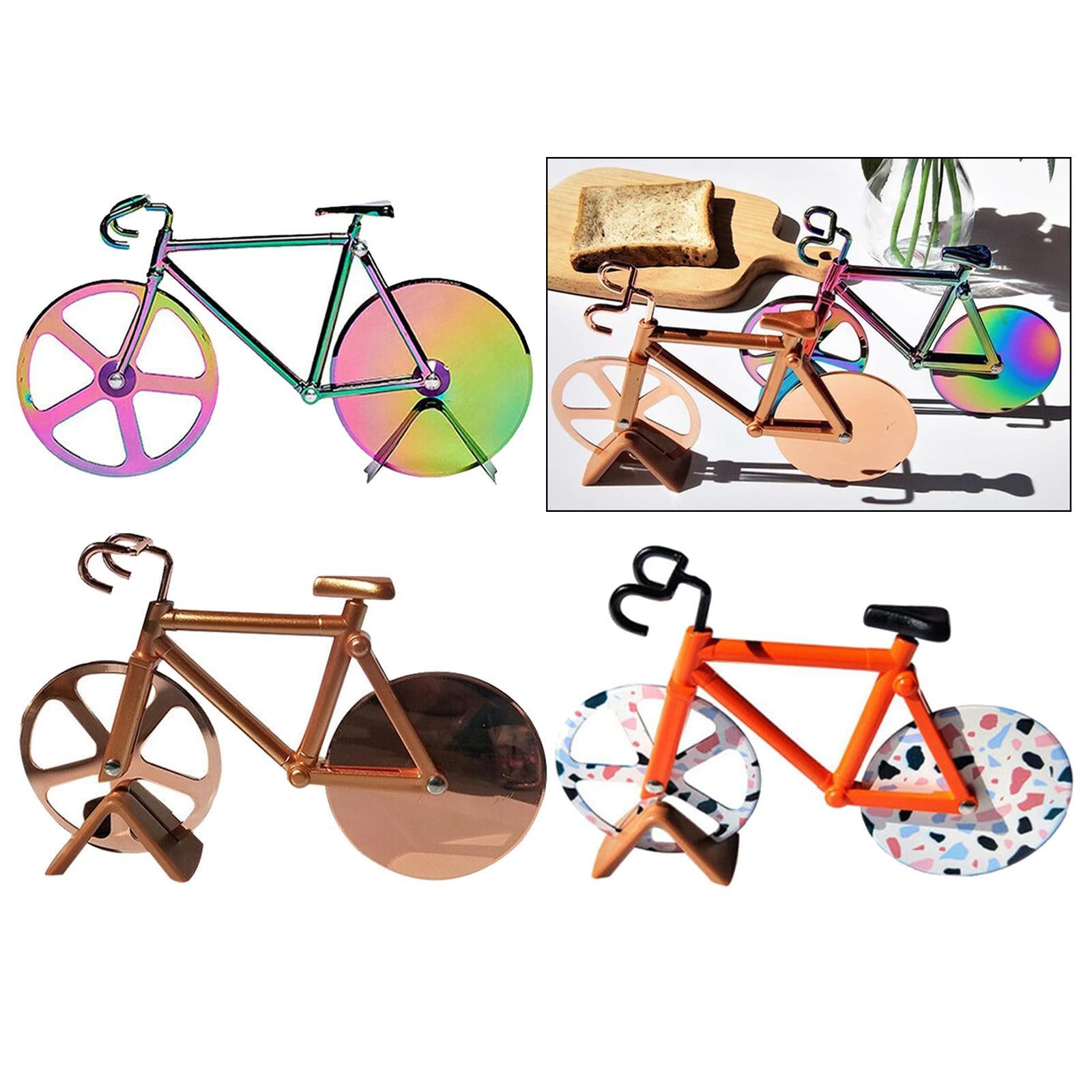 Bicycle Pizza Cutter Bike Roller Pizza Slicer Kitchen Pizza Cutter Colorful
