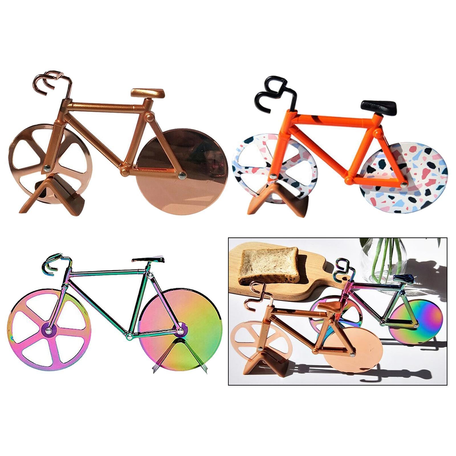 Bicycle Pizza Cutter Bike Roller Pizza Slicer Kitchen Pizza Cutter Colorful