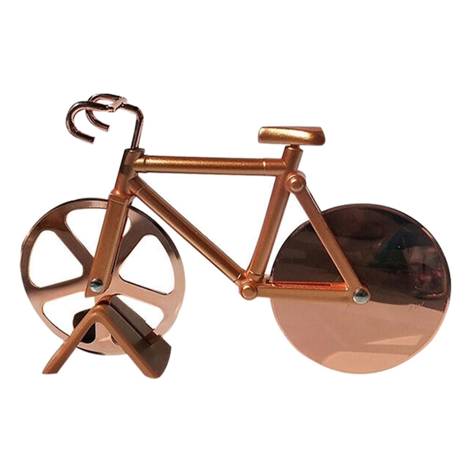 Bicycle Pizza Cutter Bike Roller Pizza Slicer Kitchen Pizza Cutter Golden