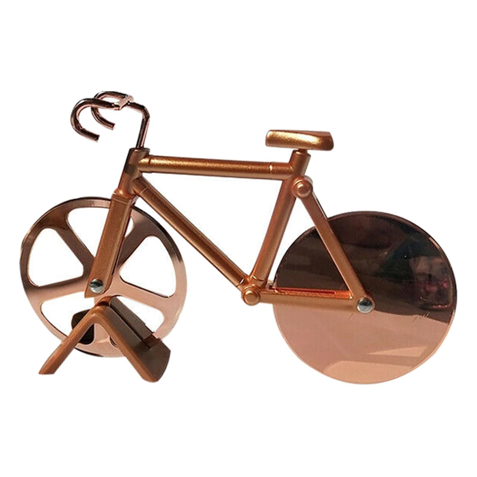 Bicycle Pizza Cutter Bike Roller Pizza Slicer Kitchen Pizza Cutter Golden