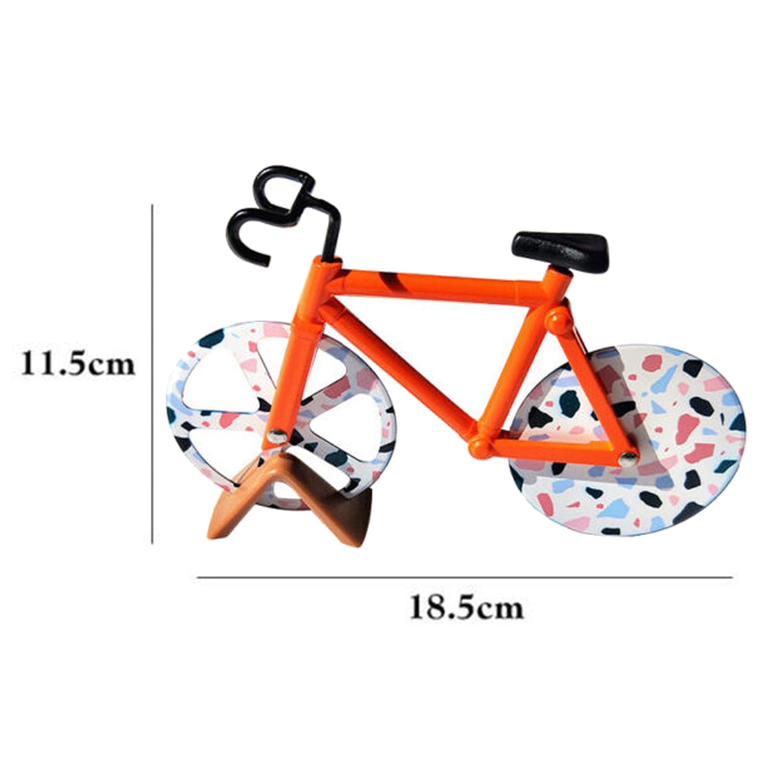 Bicycle Pizza Cutter Bike Roller Pizza Slicer Kitchen Pizza Cutter Orange