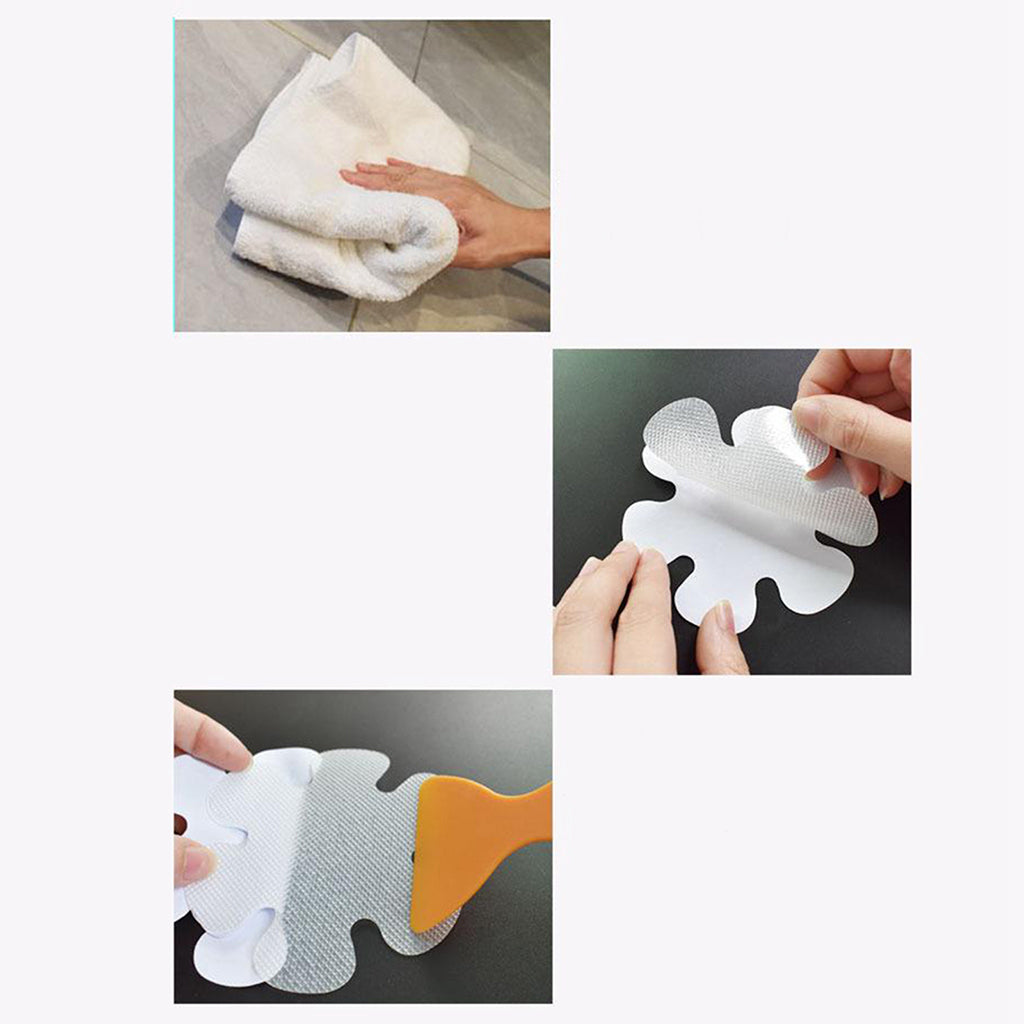 20Pcs Safety Treads Non-Slip Applique Stickers Bathtub Shower Mat Black