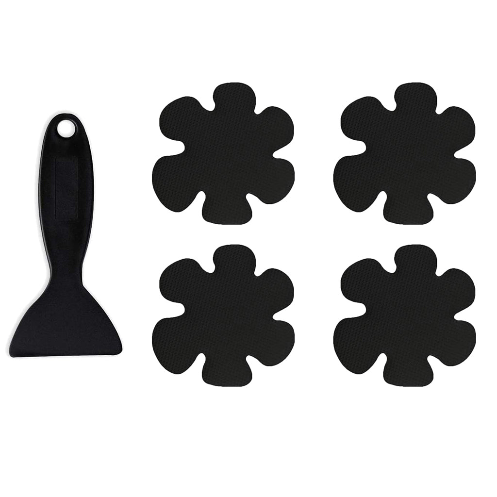 20Pcs Safety Treads Non-Slip Applique Stickers Bathtub Shower Mat Black