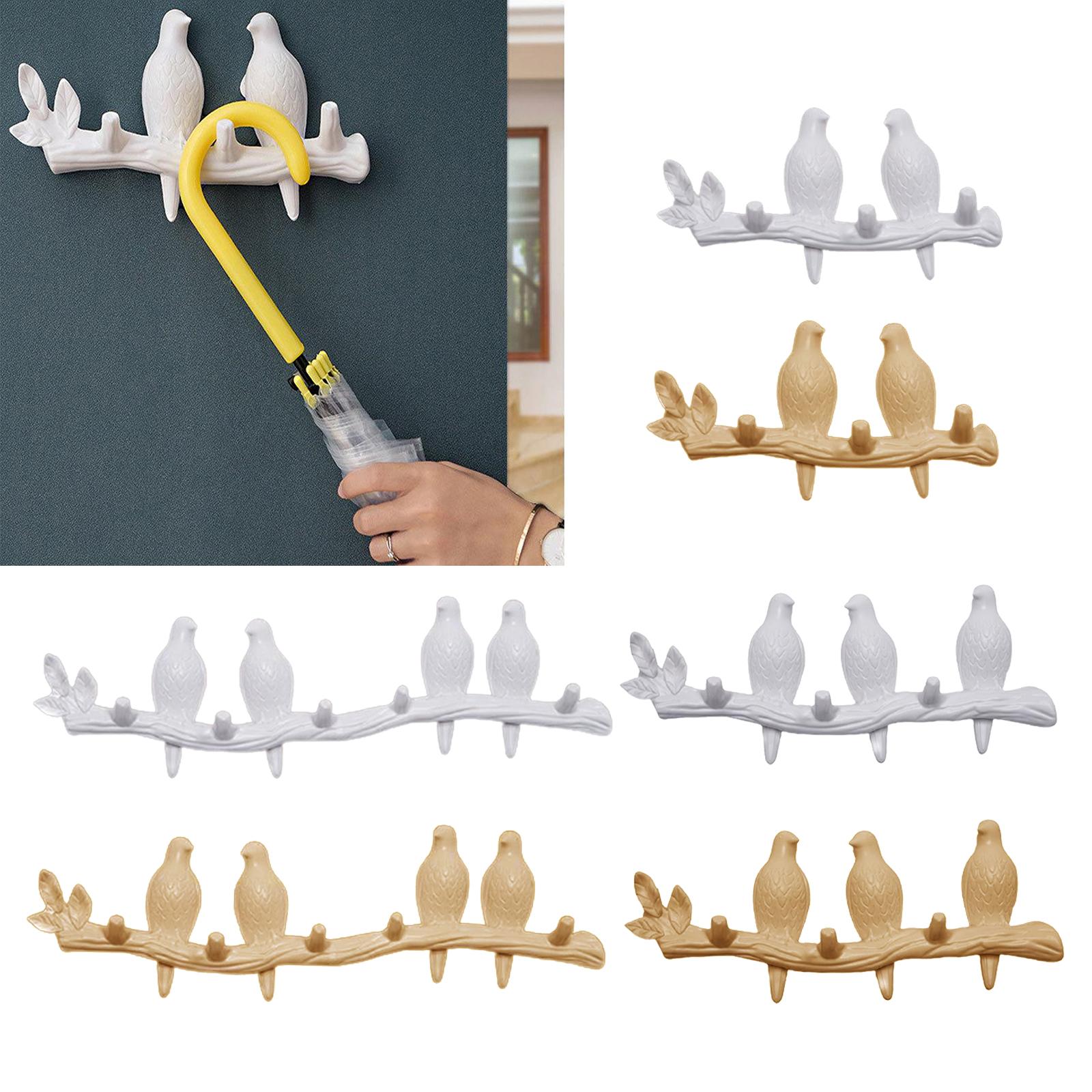 Creative Birds Wall-mounted Art Hanger Cap Holder Storage Home Decor Gift white 2 bird