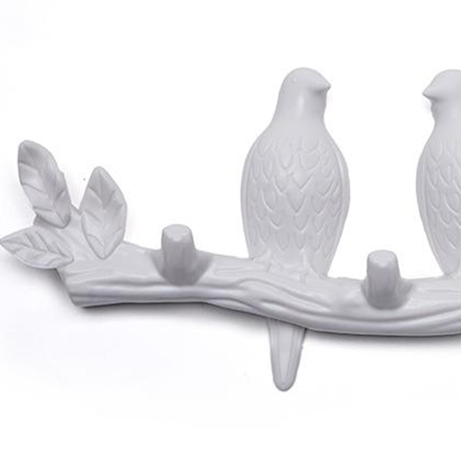 Creative Birds Wall-mounted Art Hanger Cap Holder Storage Home Decor Gift white 3 bird