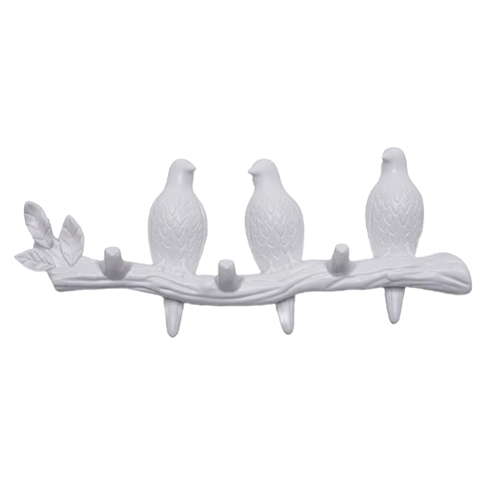 Creative Birds Wall-mounted Art Hanger Cap Holder Storage Home Decor Gift white 3 bird