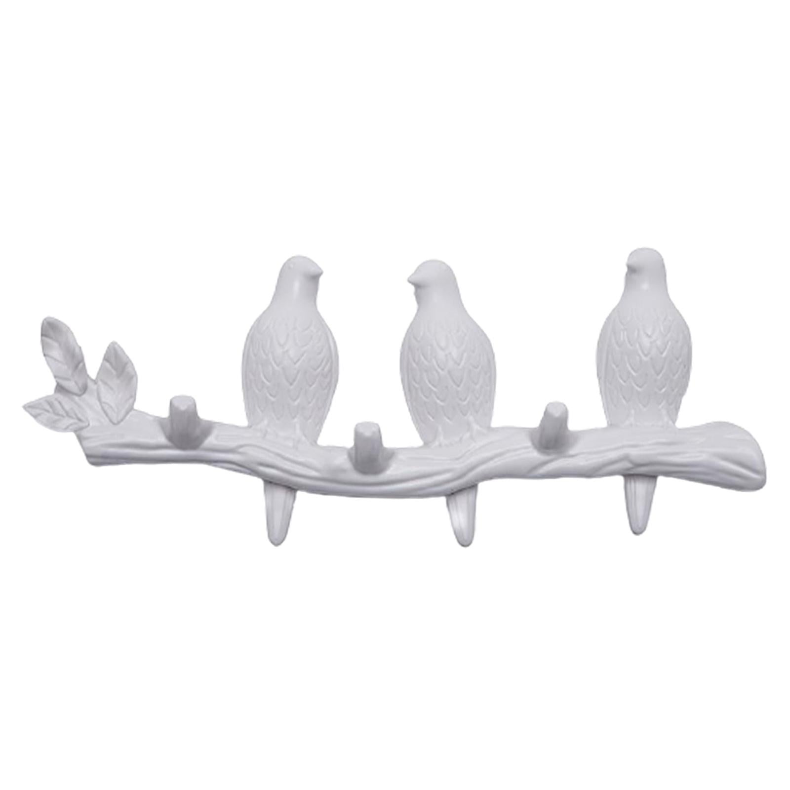 Creative Birds Wall-mounted Art Hanger Cap Holder Storage Home Decor Gift white 3 bird
