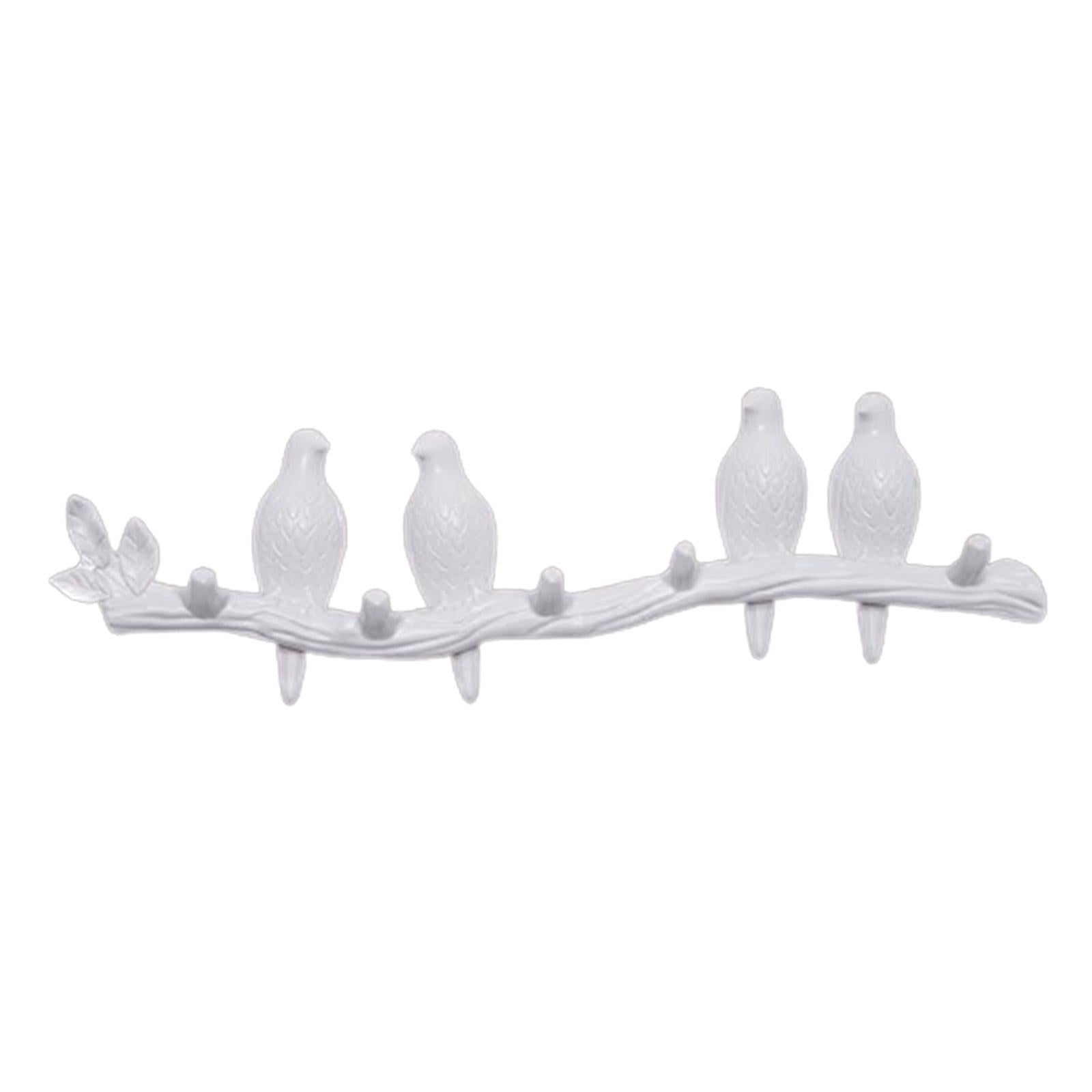 Creative Birds Wall-mounted Art Hanger Cap Holder Storage Home Decor Gift white 4 bird
