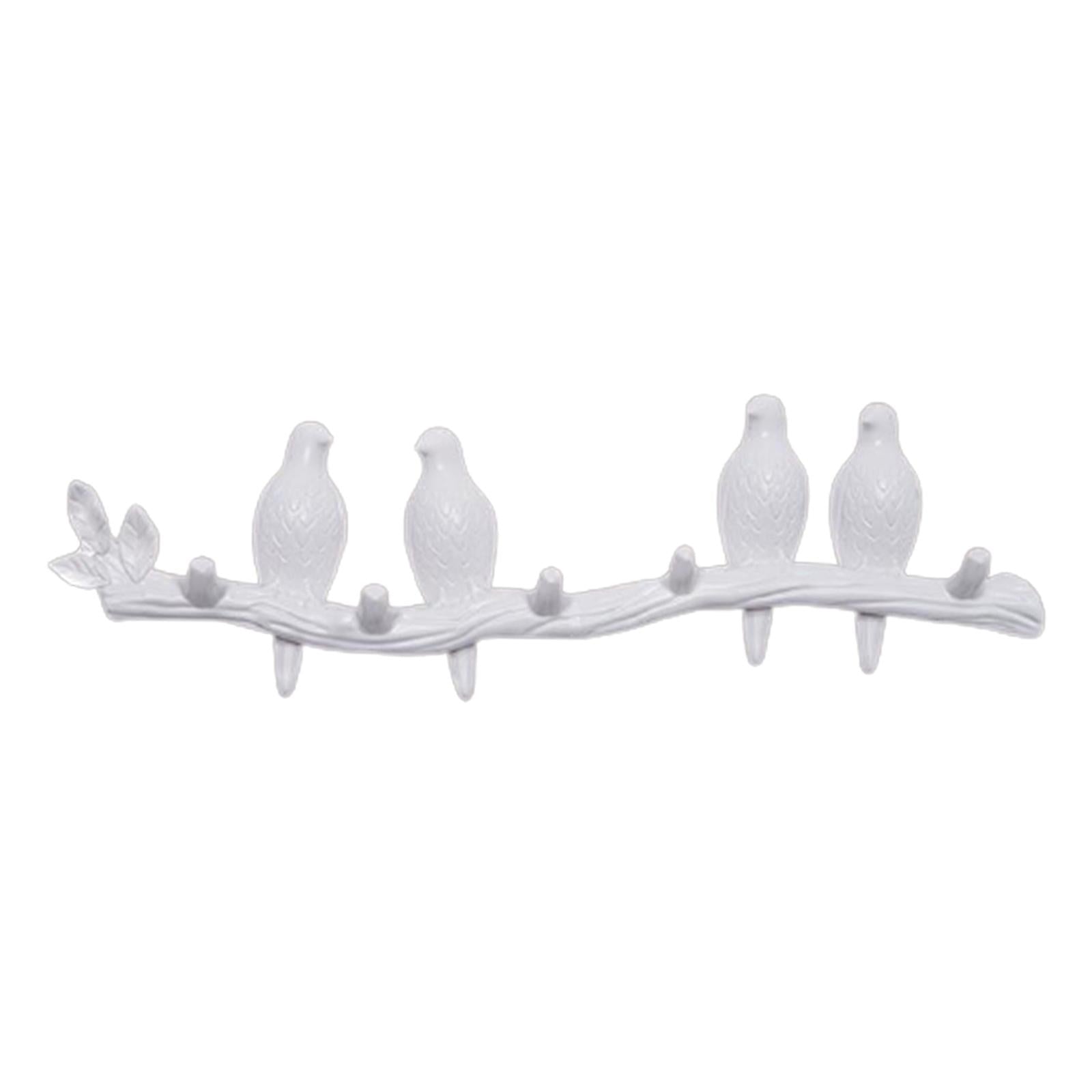 Creative Birds Wall-mounted Art Hanger Cap Holder Storage Home Decor Gift white 4 bird