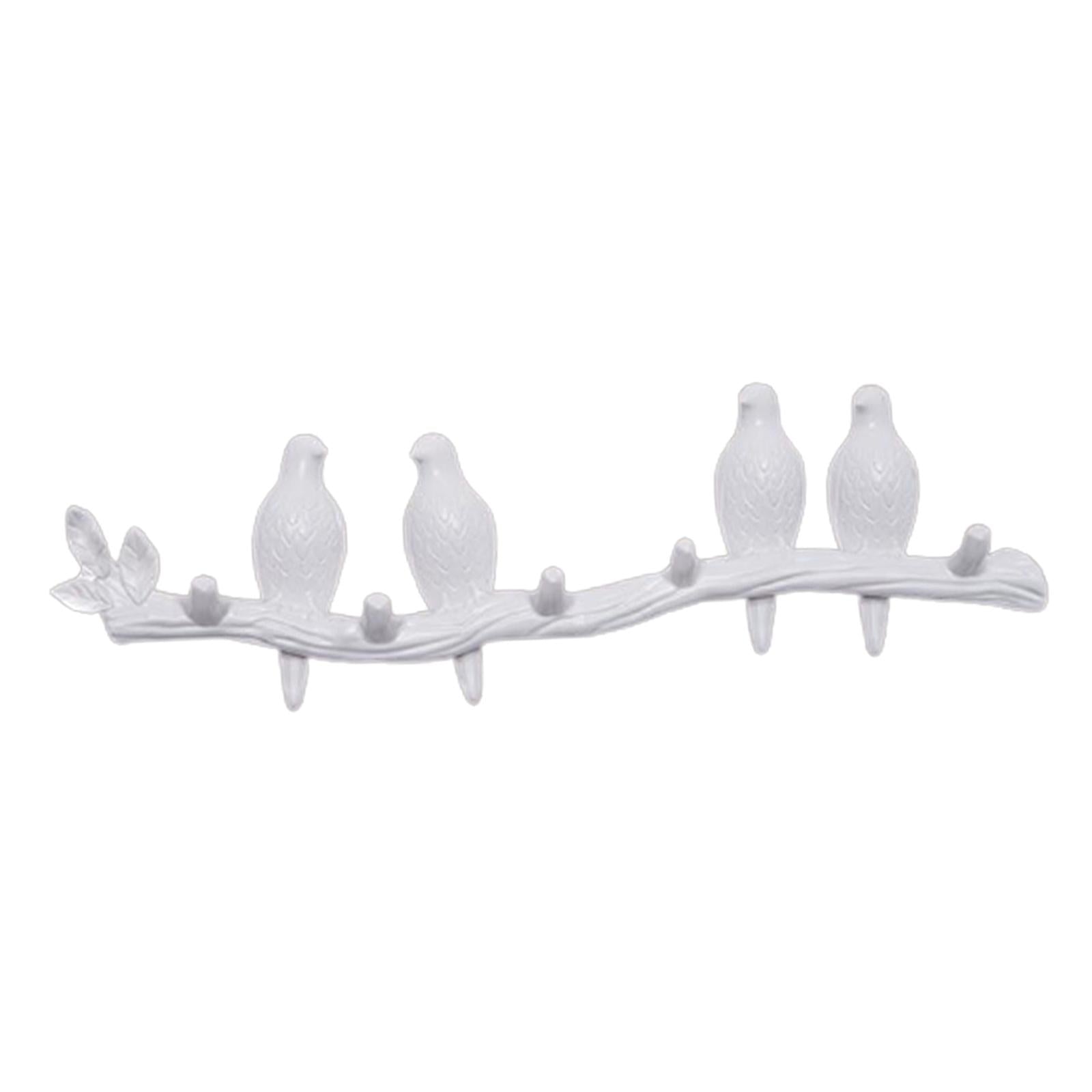 Creative Birds Wall-mounted Art Hanger Cap Holder Storage Home Decor Gift white 4 bird