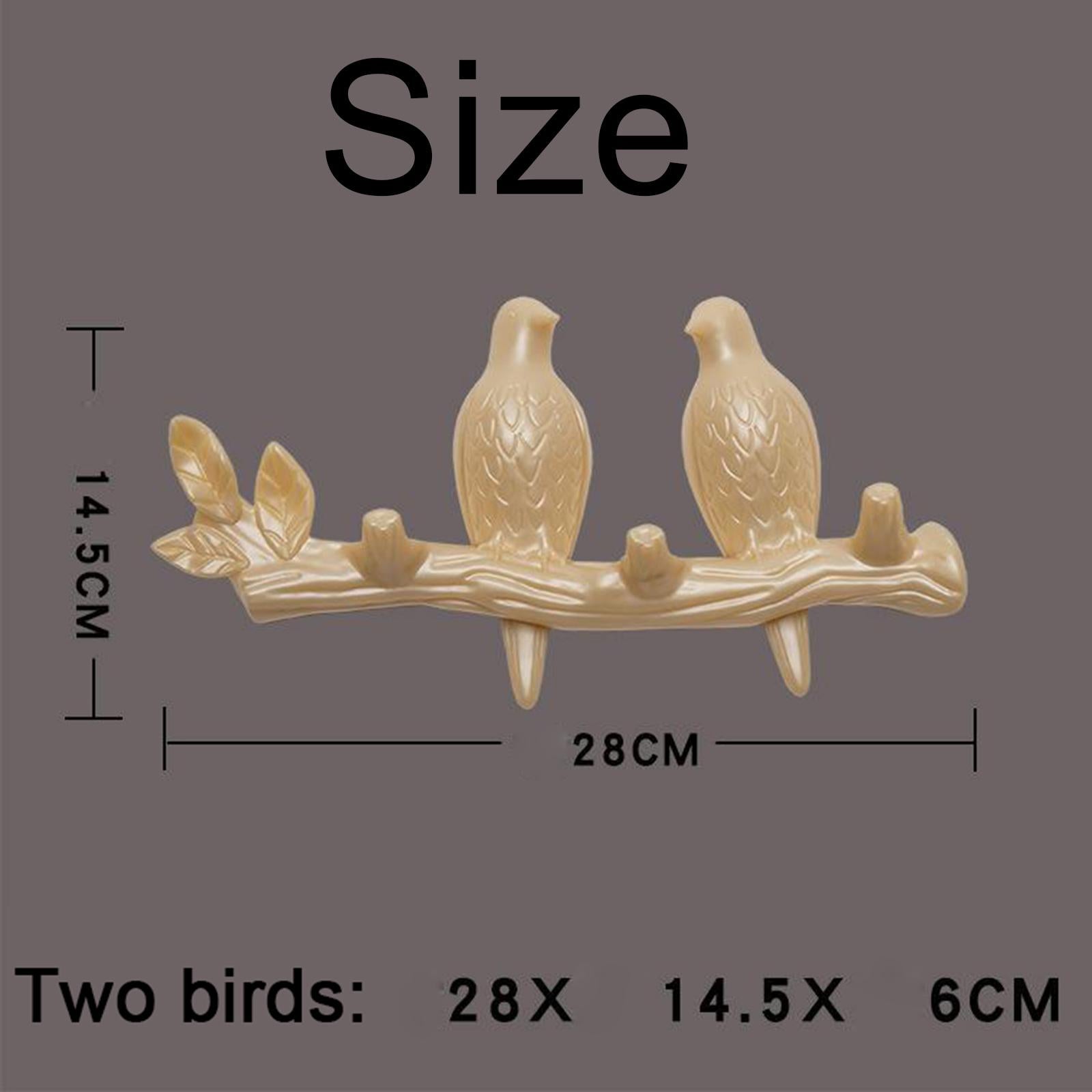 Creative Birds Wall-mounted Art Hanger Cap Holder Storage Home Decor Gift pearl 2 bird