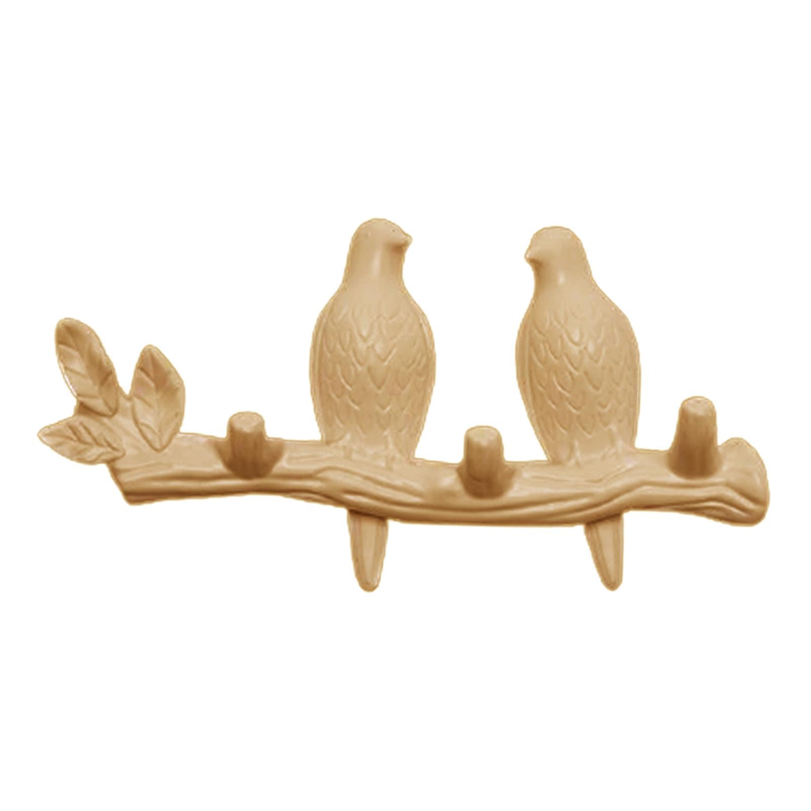 Creative Birds Wall-mounted Art Hanger Cap Holder Storage Home Decor Gift pearl 2 bird