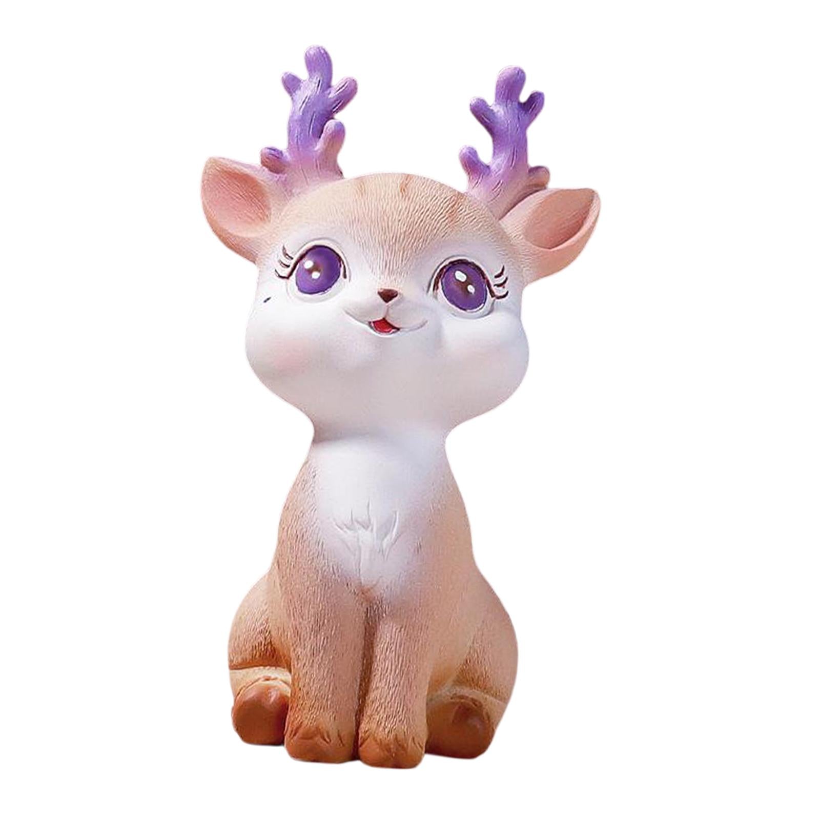 Resin Mini Deer Figurines Miniature Animal Statues Bonsai Garden Style 3