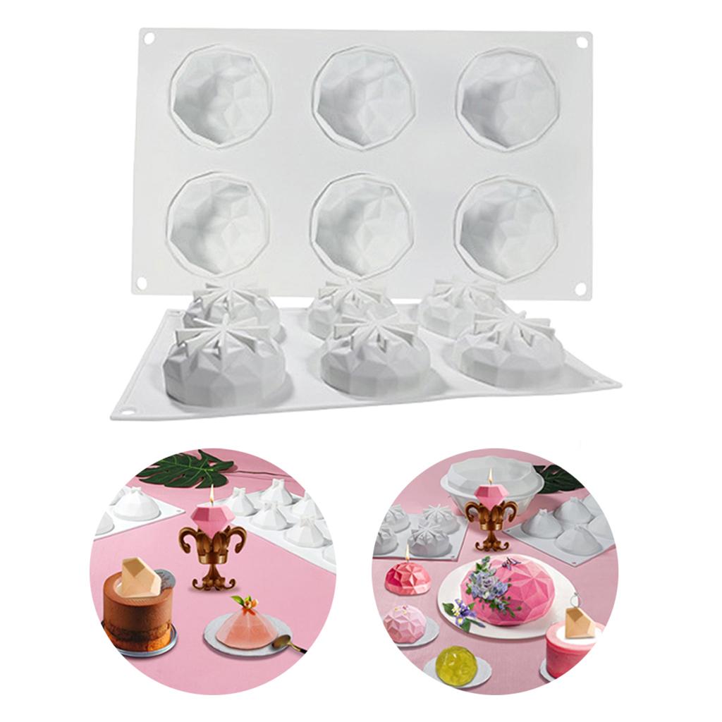 Diamond Silicone Mold Hot Chocolate Bomb Ice Cube Tool Making Mould 6 Hole B