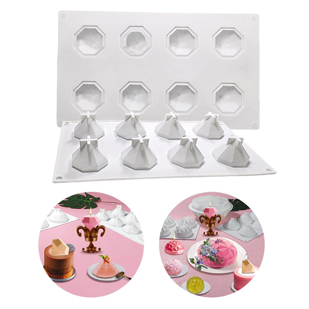 Diamond Silicone Mold Hot Chocolate Bomb Ice Cube Tool Making Mould 8 Hole A
