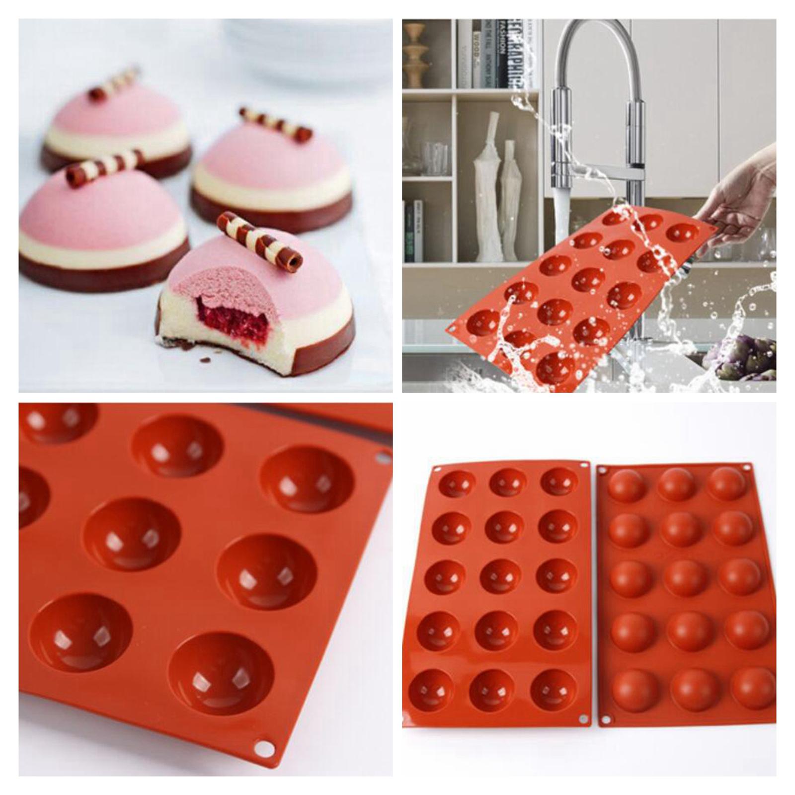 15 Hole Food Grade Silicone Mold Baking Chocolate Cake Cookie Mould Ice Tray 15 Hole Red