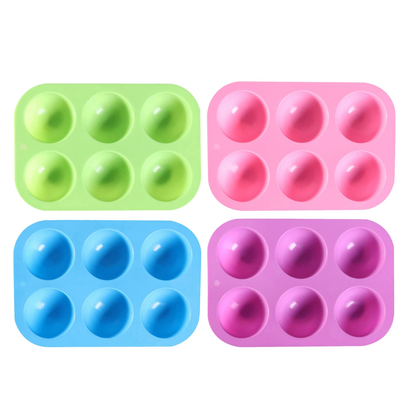 6 Hole Silicone Mold Muffin Pan for Jelly Bread Cookie Baking Tools Purple