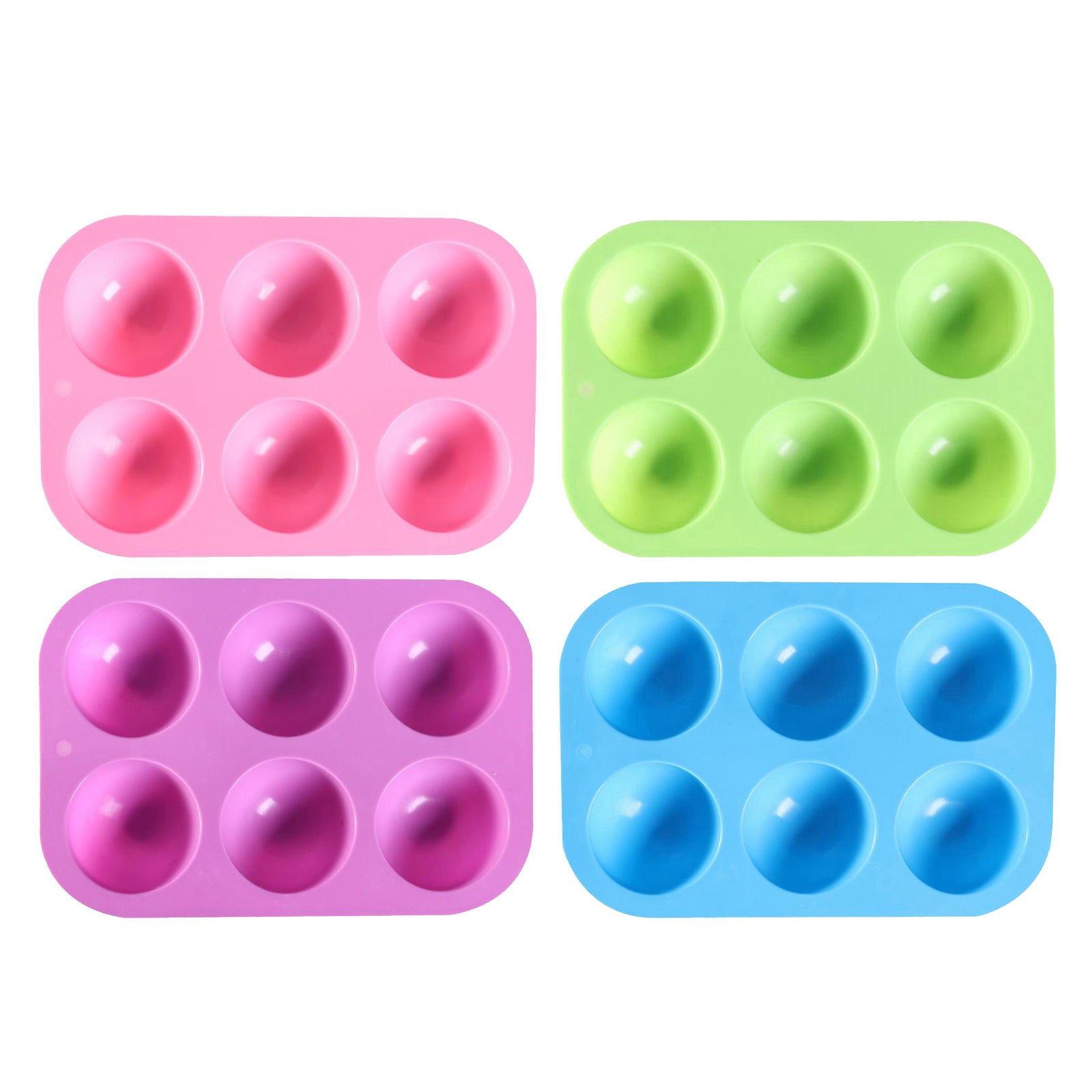 6 Hole Silicone Mold Muffin Pan for Jelly Bread Cookie Baking Tools Purple