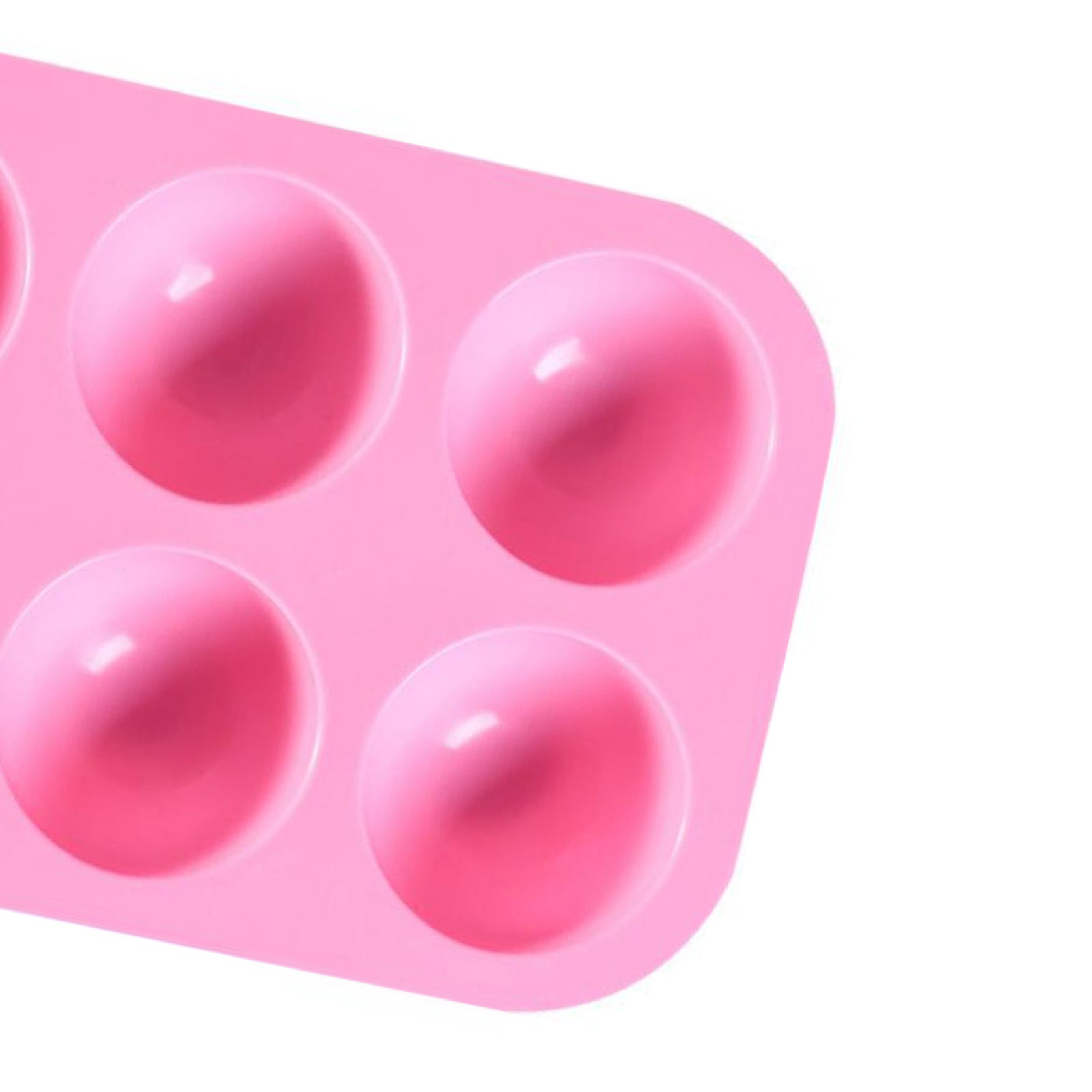 6 Hole Silicone Mold Muffin Pan for Jelly Bread Cookie Baking Tools Pink